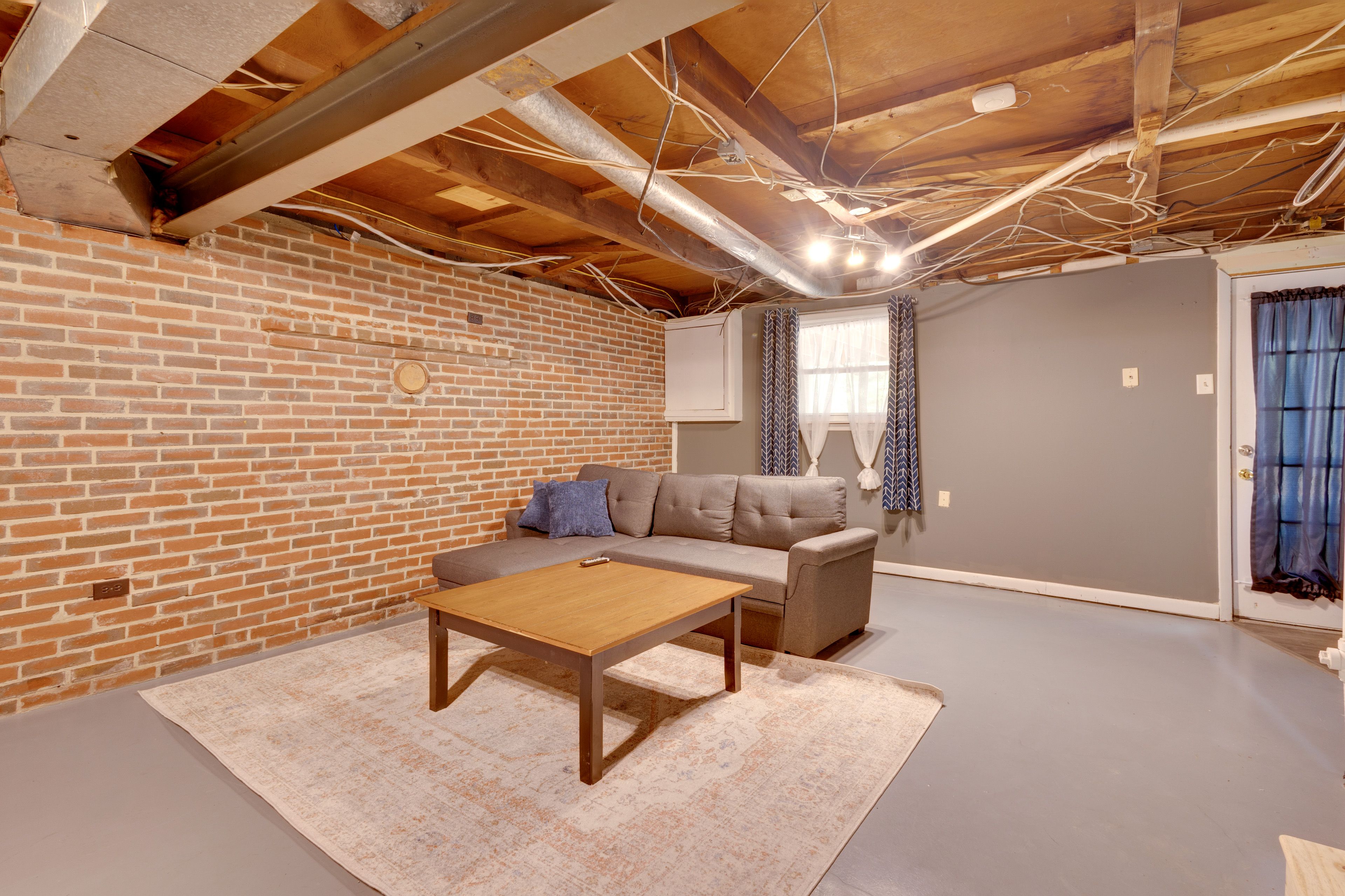 Basement Living Area | Queen Sleeper Sofa | Stairs Required