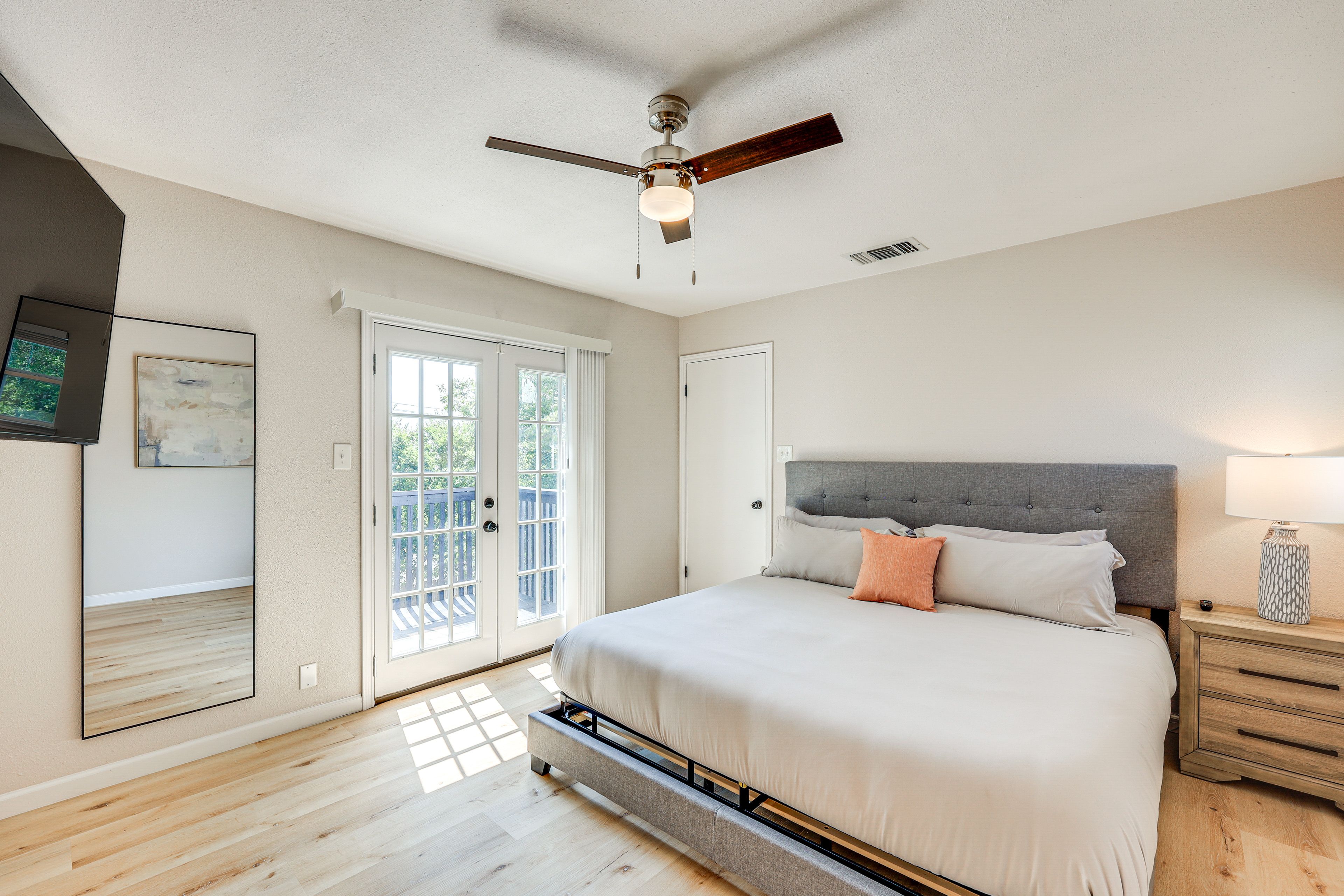 Bedroom 1 | King Bed | Linens & Towels Provided | Private Balcony | 2nd Floor