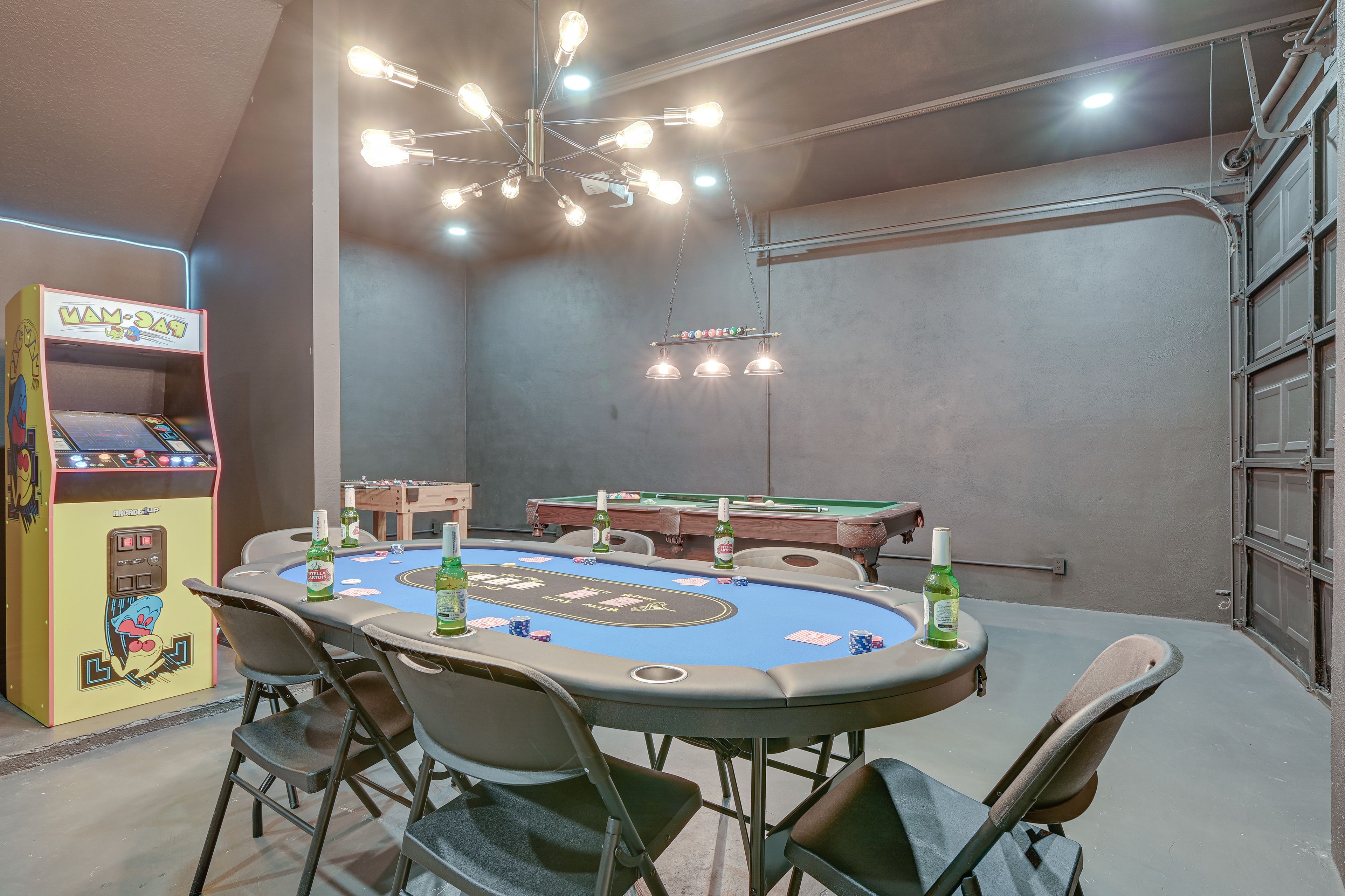 Game Room | Pool Table | Foosball Table | Poker Table | Pac-Man Arcade Machine