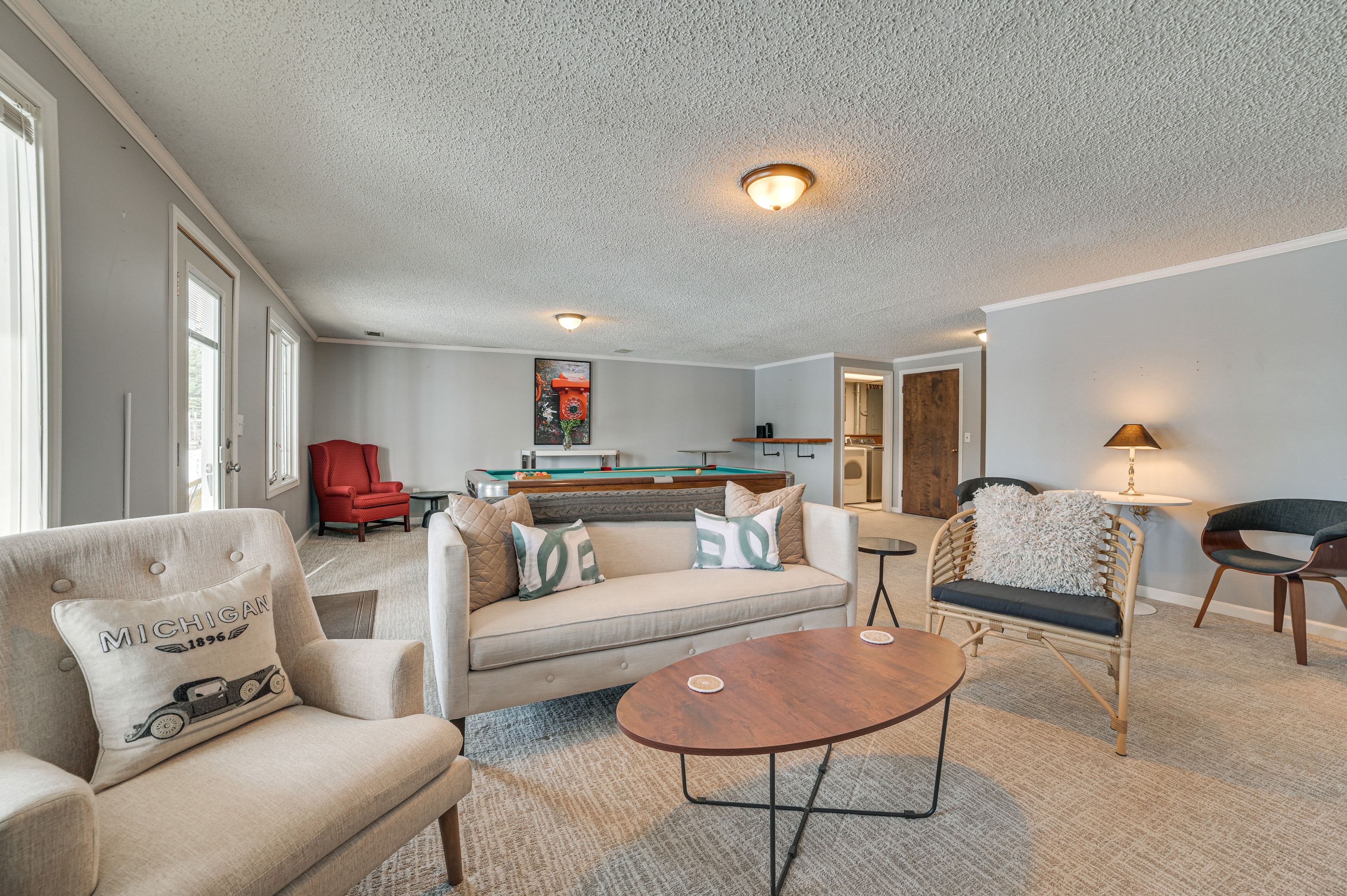 Basement Living Room | In-Unit Laundry
