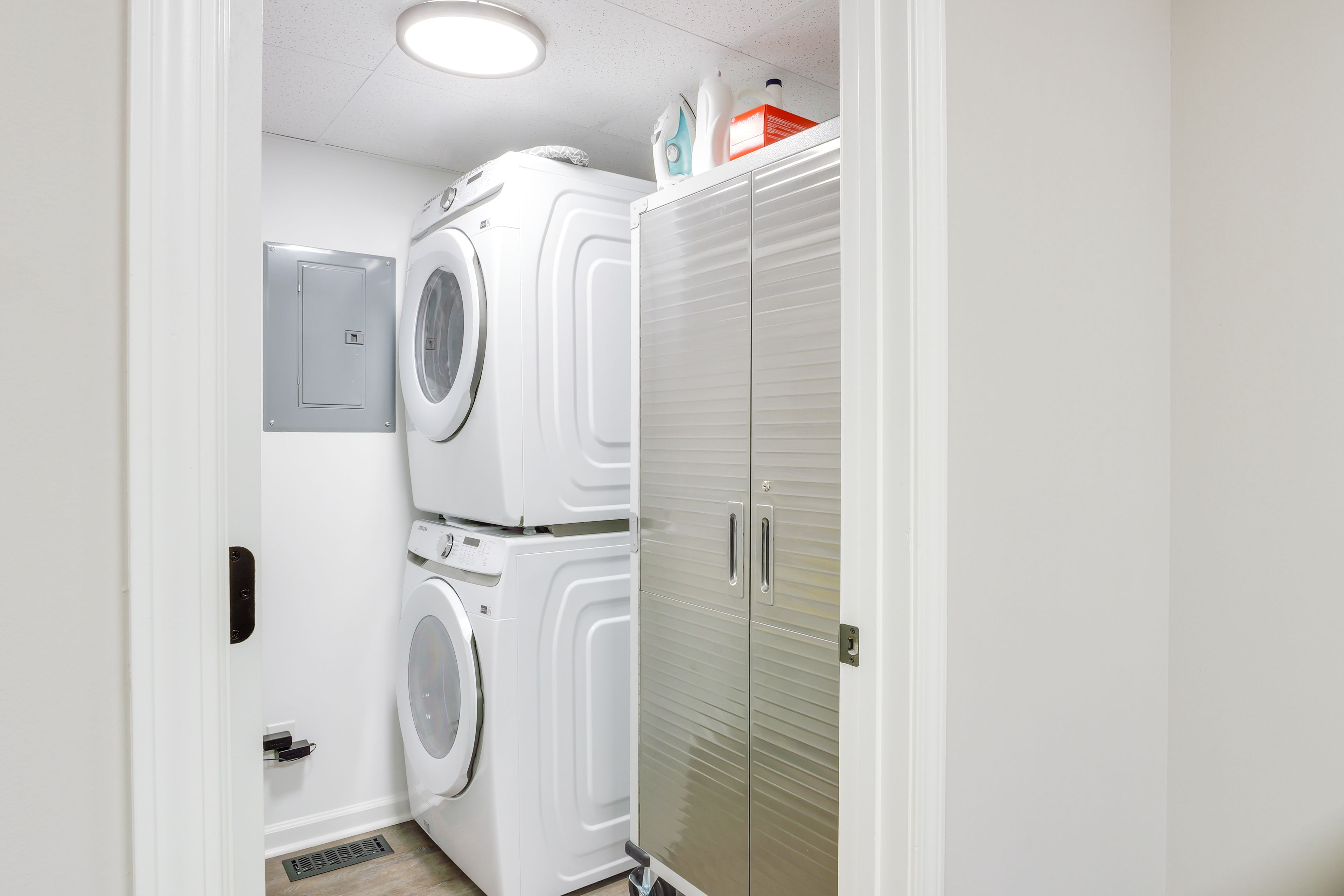 Laundry Room | 1st Floor | Washer + Dryer | Iron/Board | Laundry Detergent