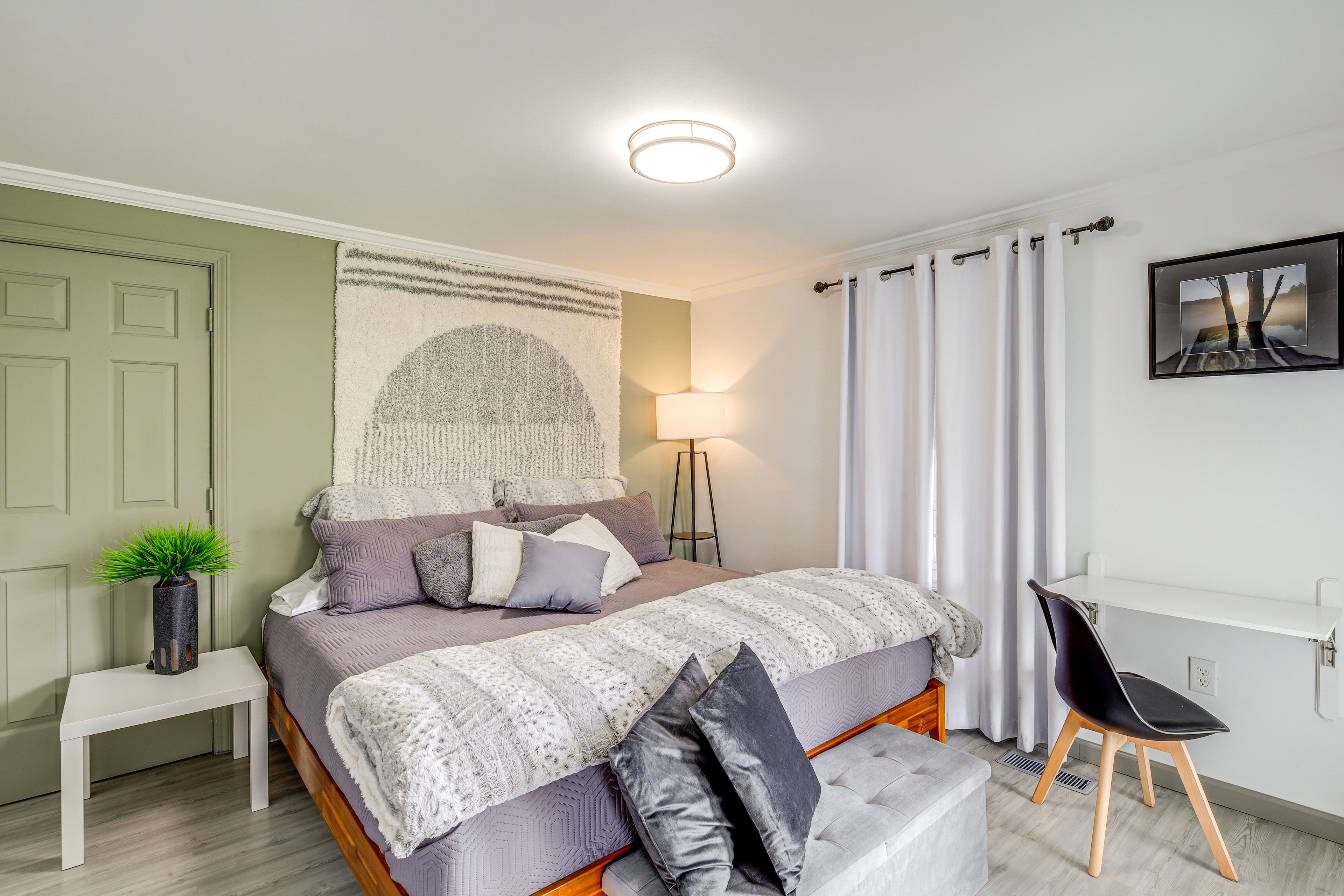 Bedroom 1 | King Bed | Linens Provided | Desk | En-Suite Bathroom