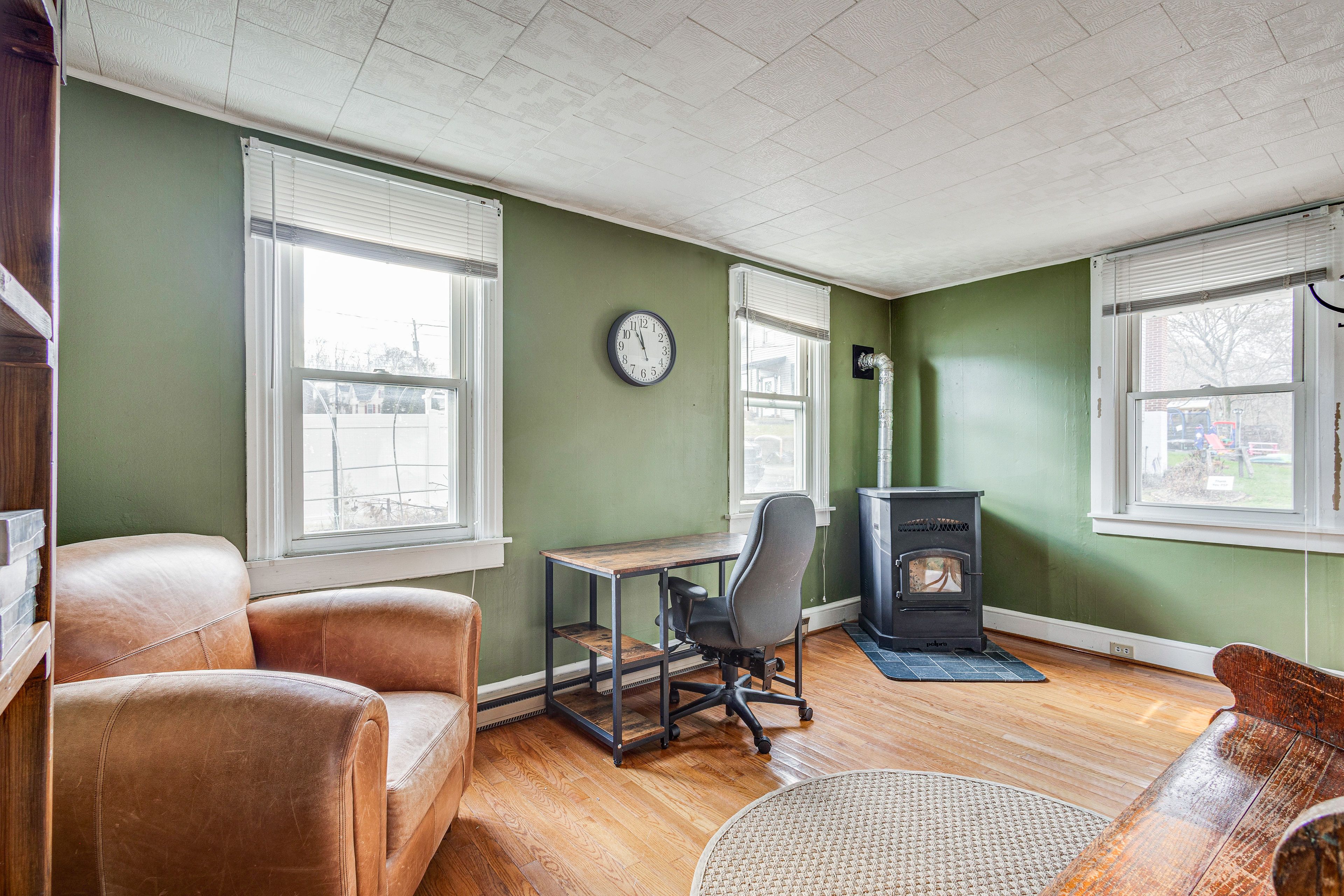 Home Office | 1st Floor | Wood-Burning Stove