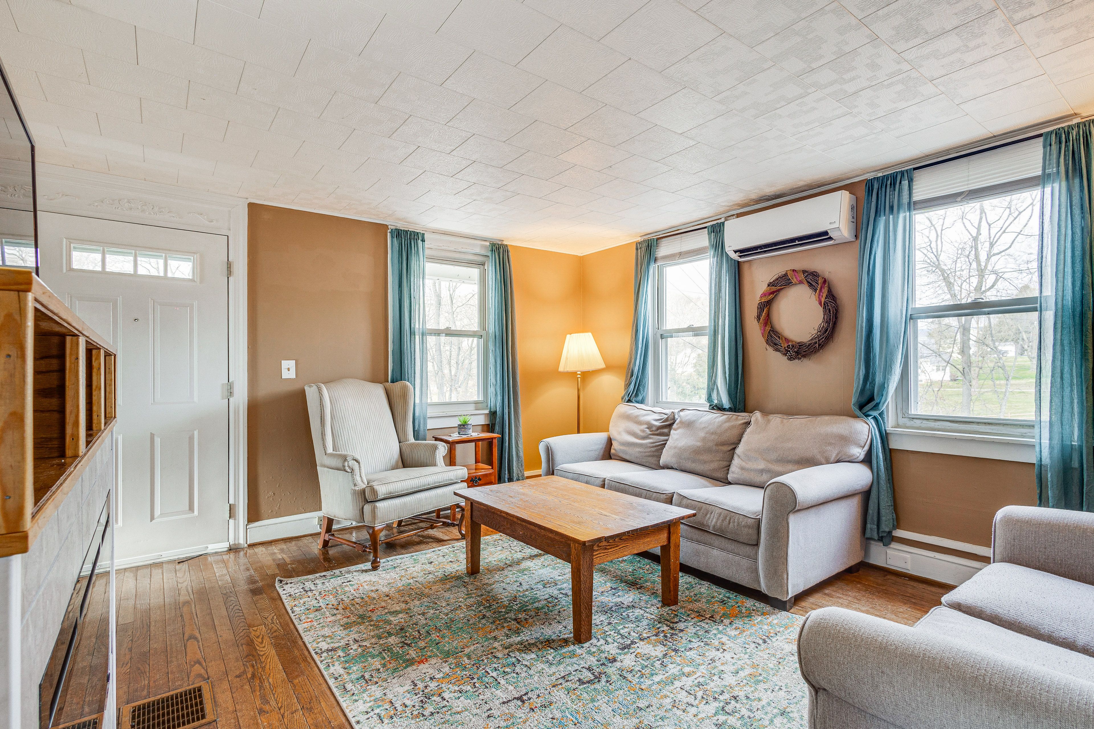 Living Room | 1st Floor | Electric Fireplace | Smart TV
