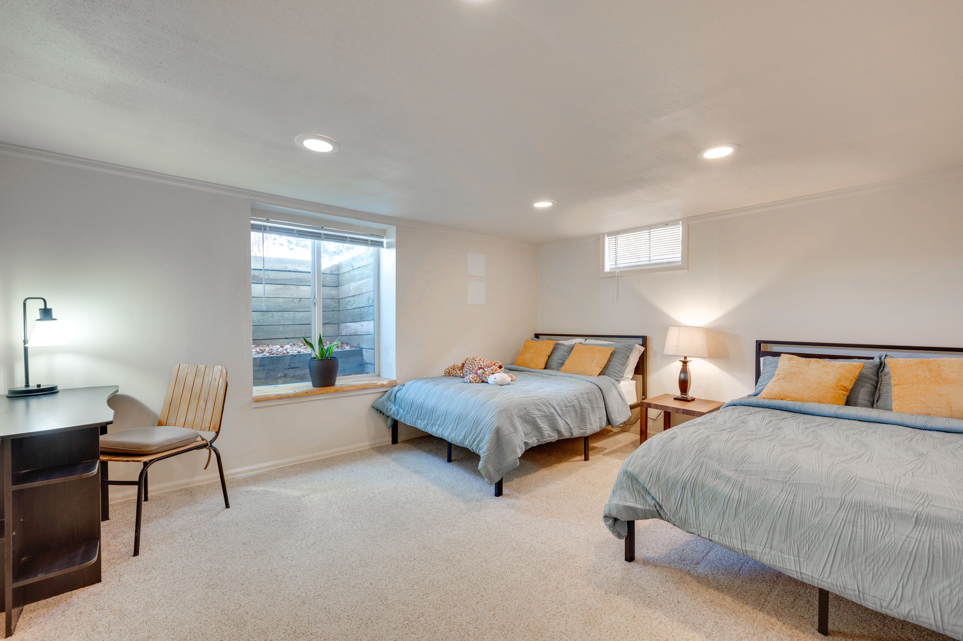 Bedroom 2 | 2 Full Beds | Desk Workspace
