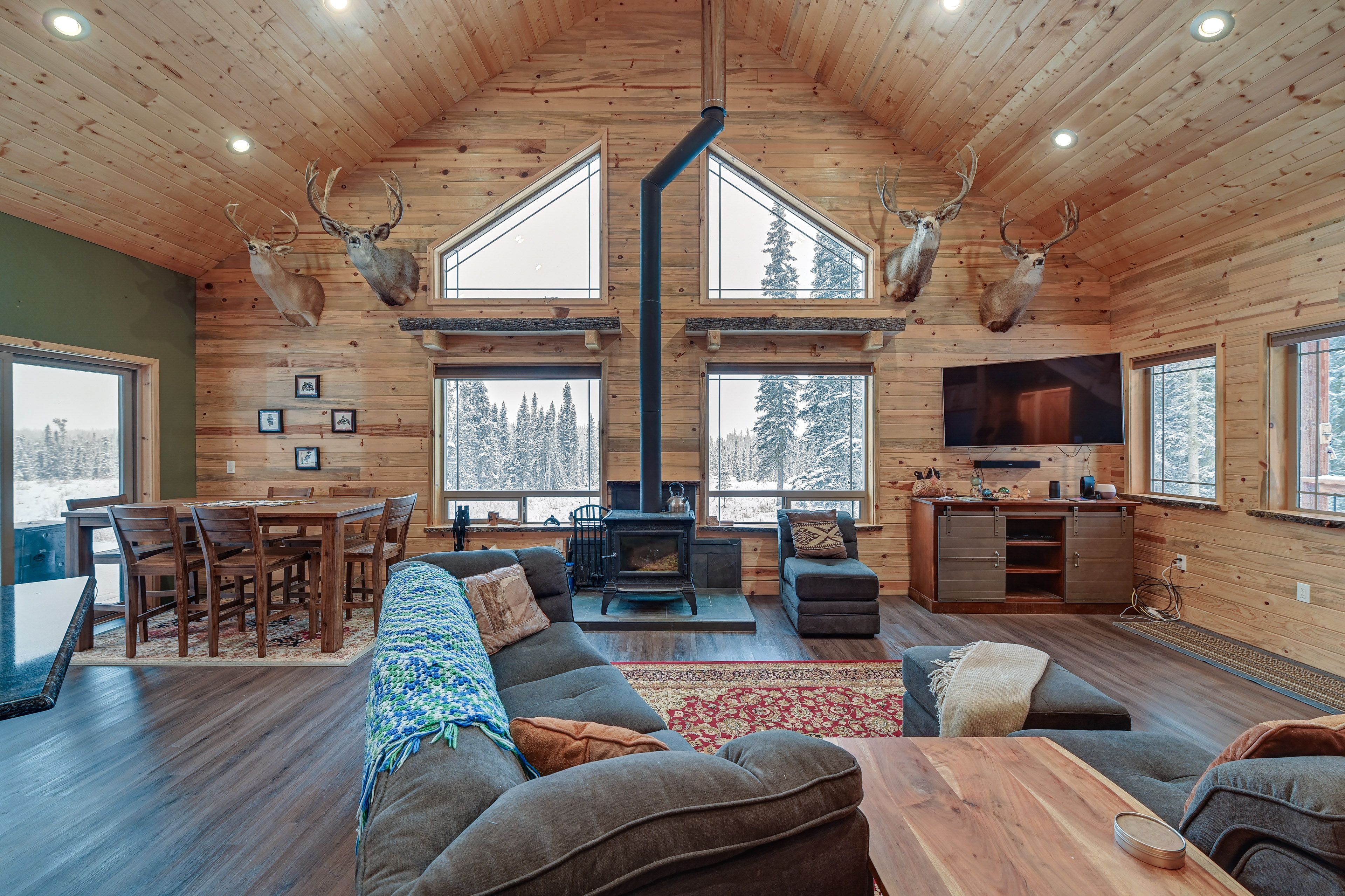 Living Room | Wood-Burning Stove | Smart TV