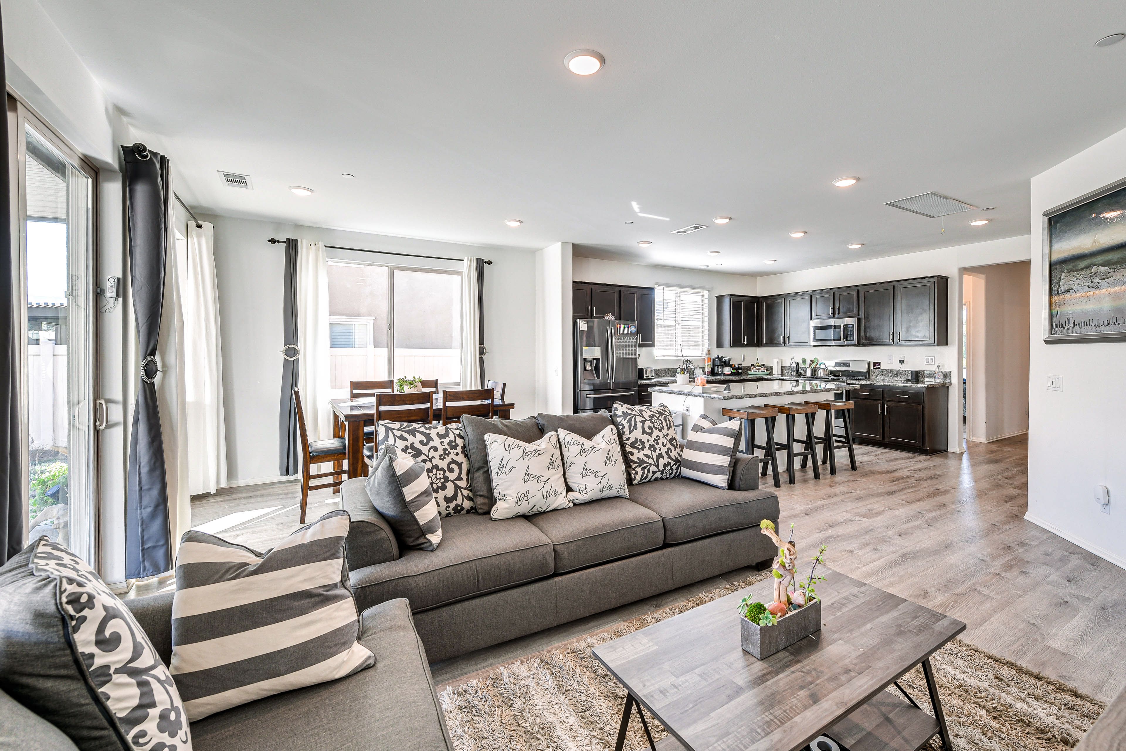 Living Area | Dining Area | Kitchen