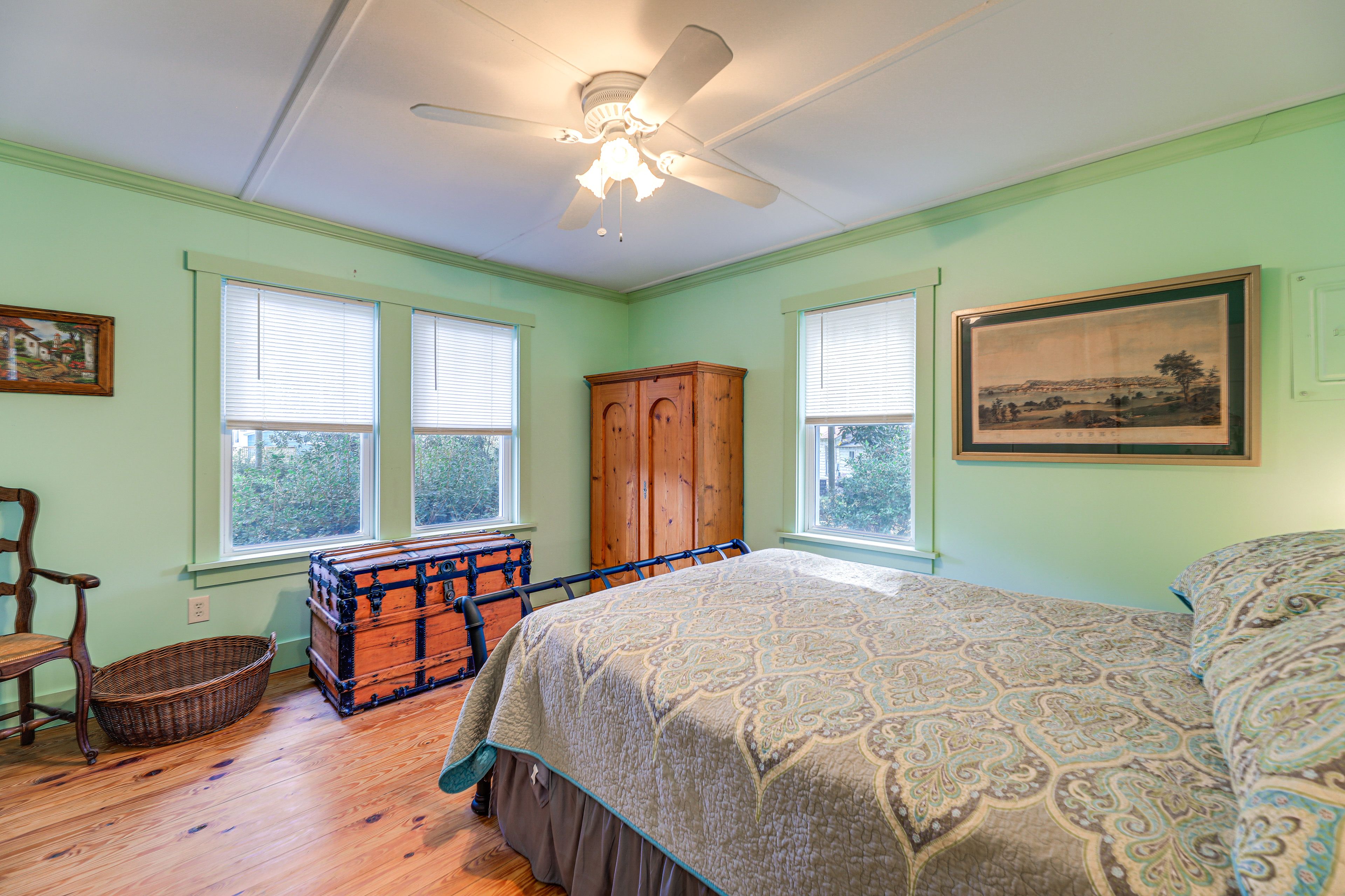 Bedroom 1 | Queen Bed | Linens Provided | A/C Unit
