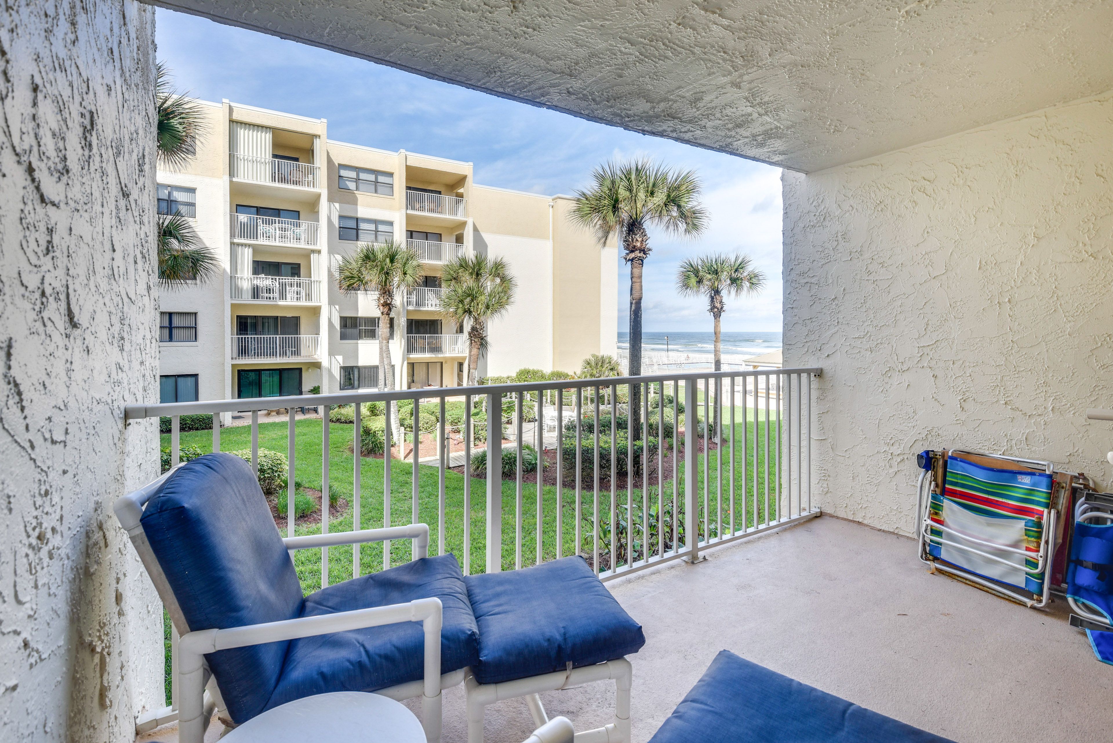 Balcony | Access From Living Room | Ocean View | Beach Gear