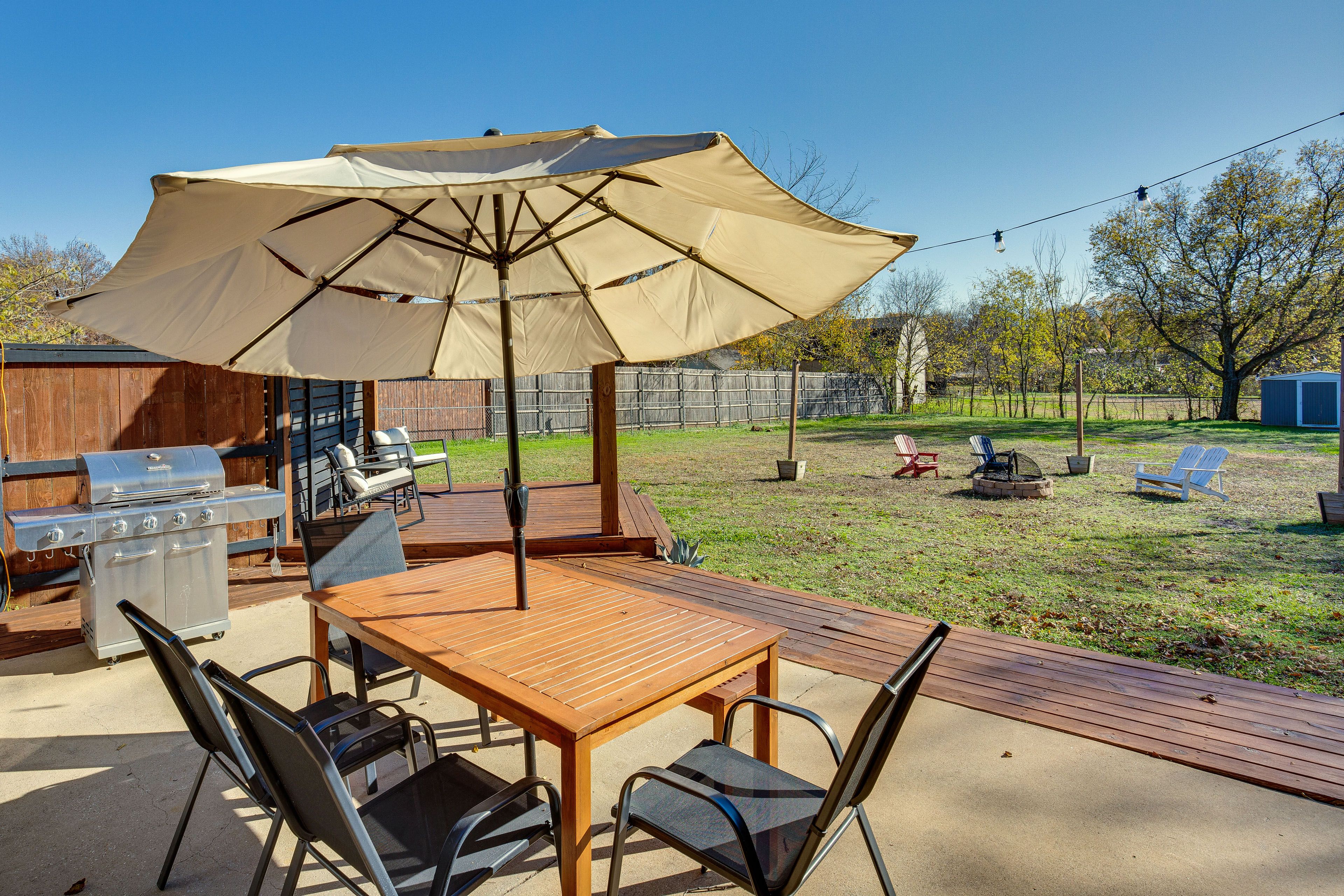Furnished Patio | Outdoor Dining & Seating | Gas Grill | Private Yard