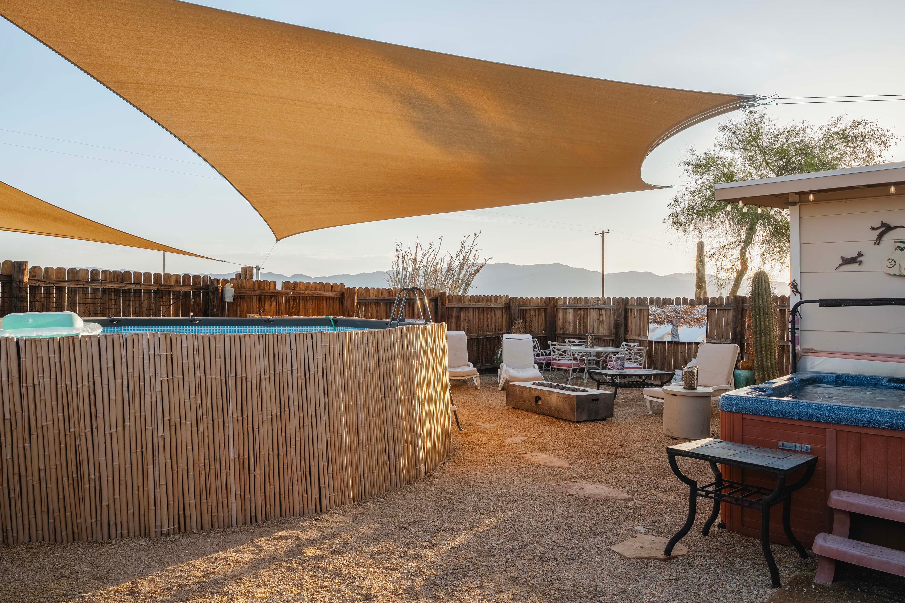Fenced Yard | Above-Ground Pool | Hot Tub | Gas Fire Pit | Dining Area