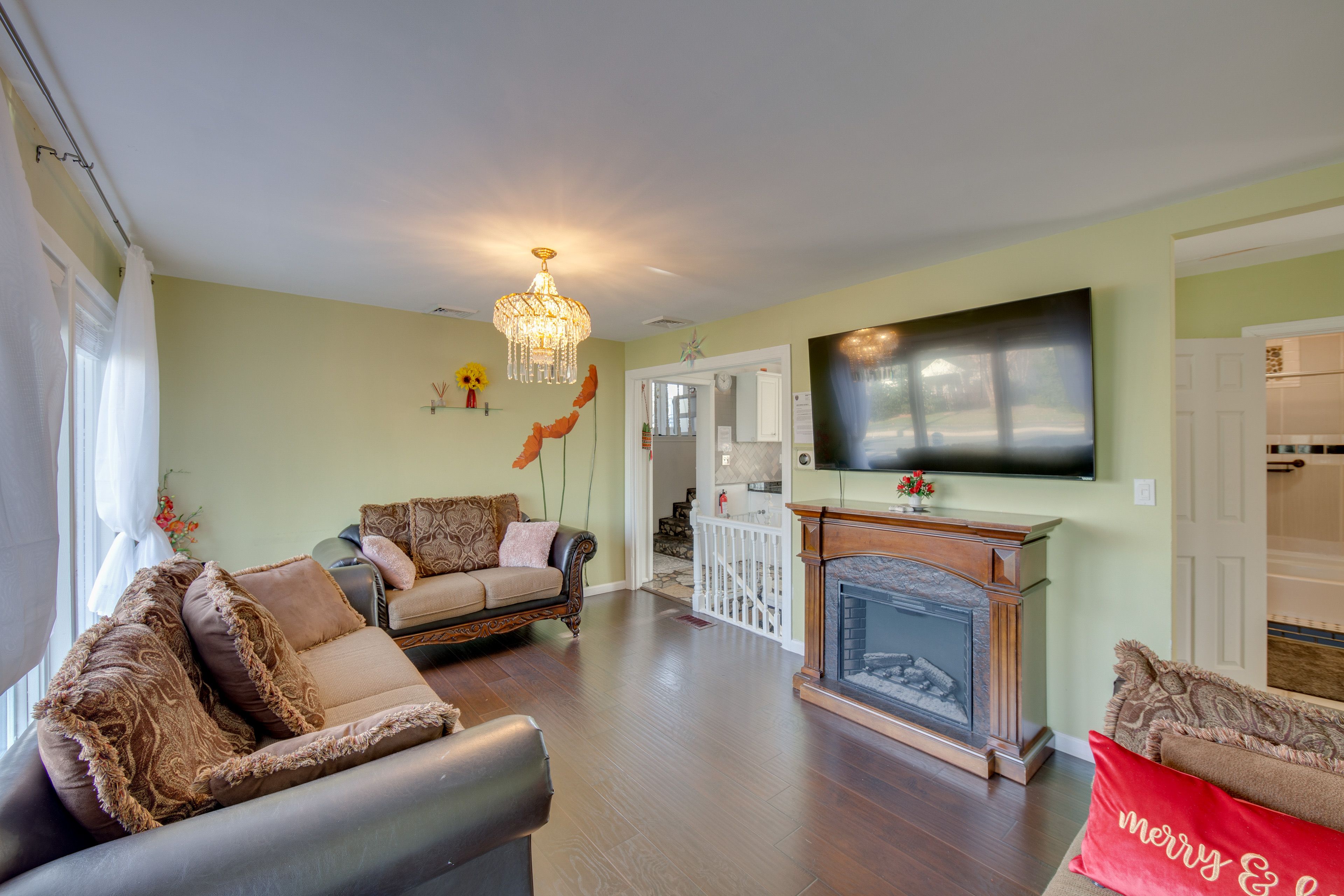 Living Room | Smart TV | Electric Fireplace | Queen Sleeper Sofa