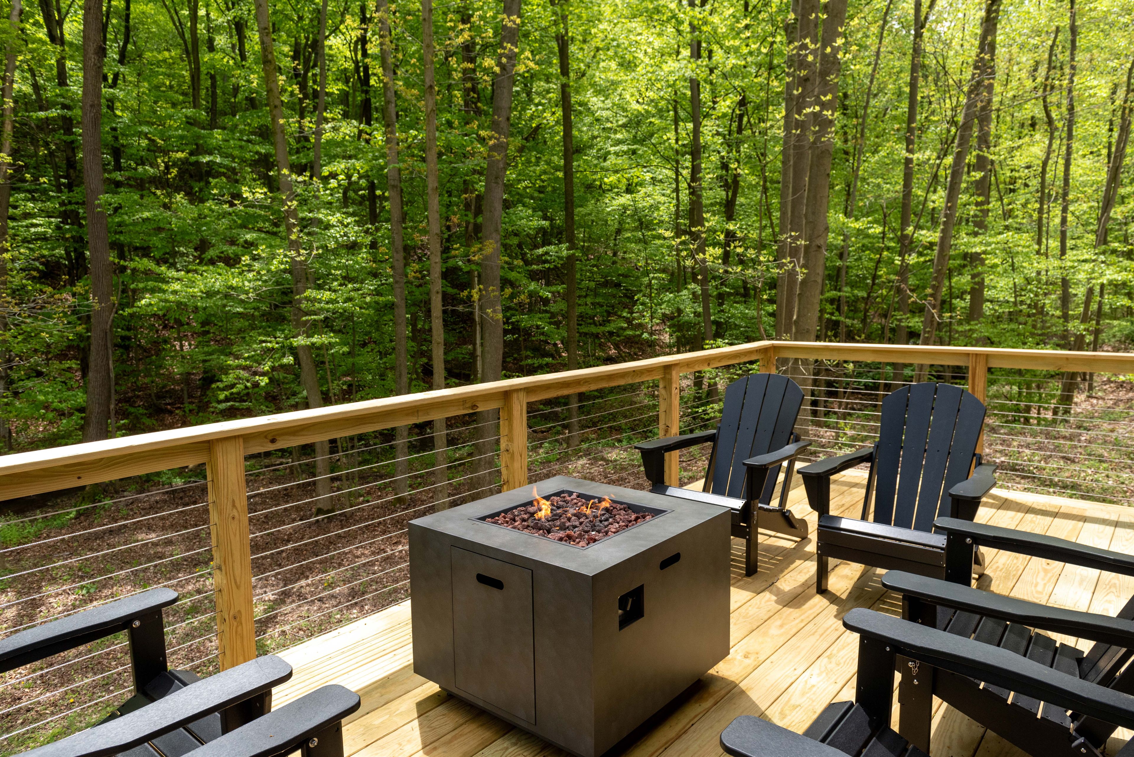 Deck | Lounge Seating | Stream Views