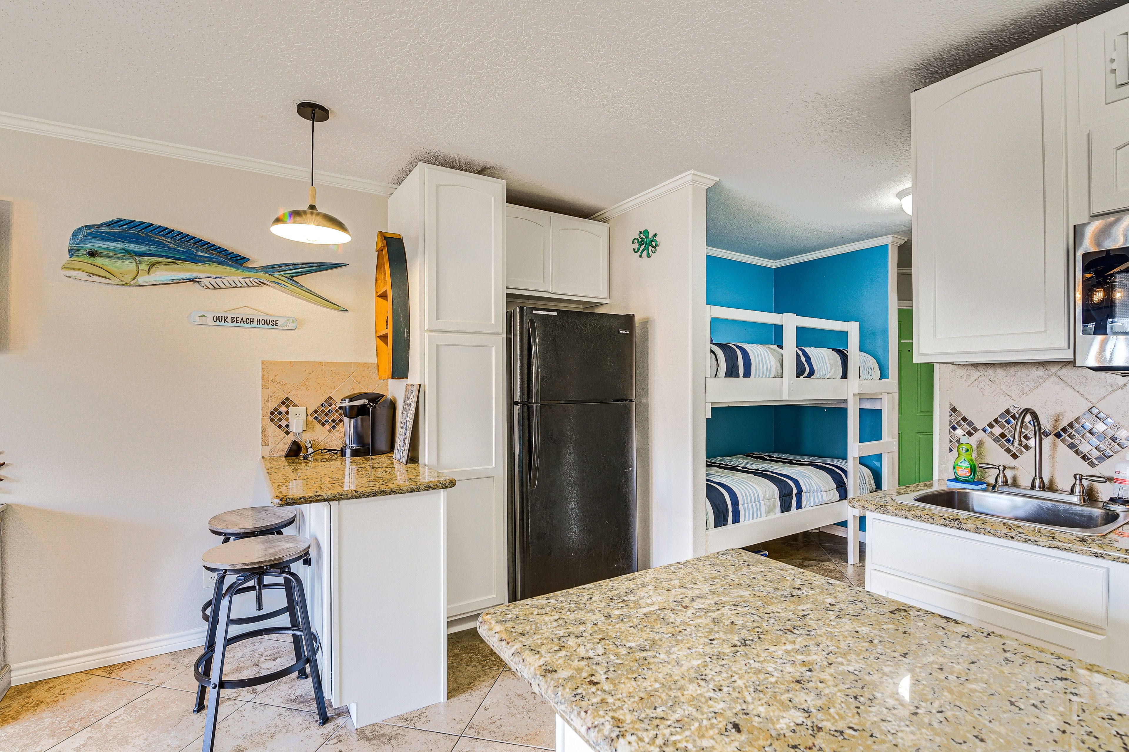 Kitchen | 2-Burner Stovetop | Toaster Oven | Keurig Coffee Maker