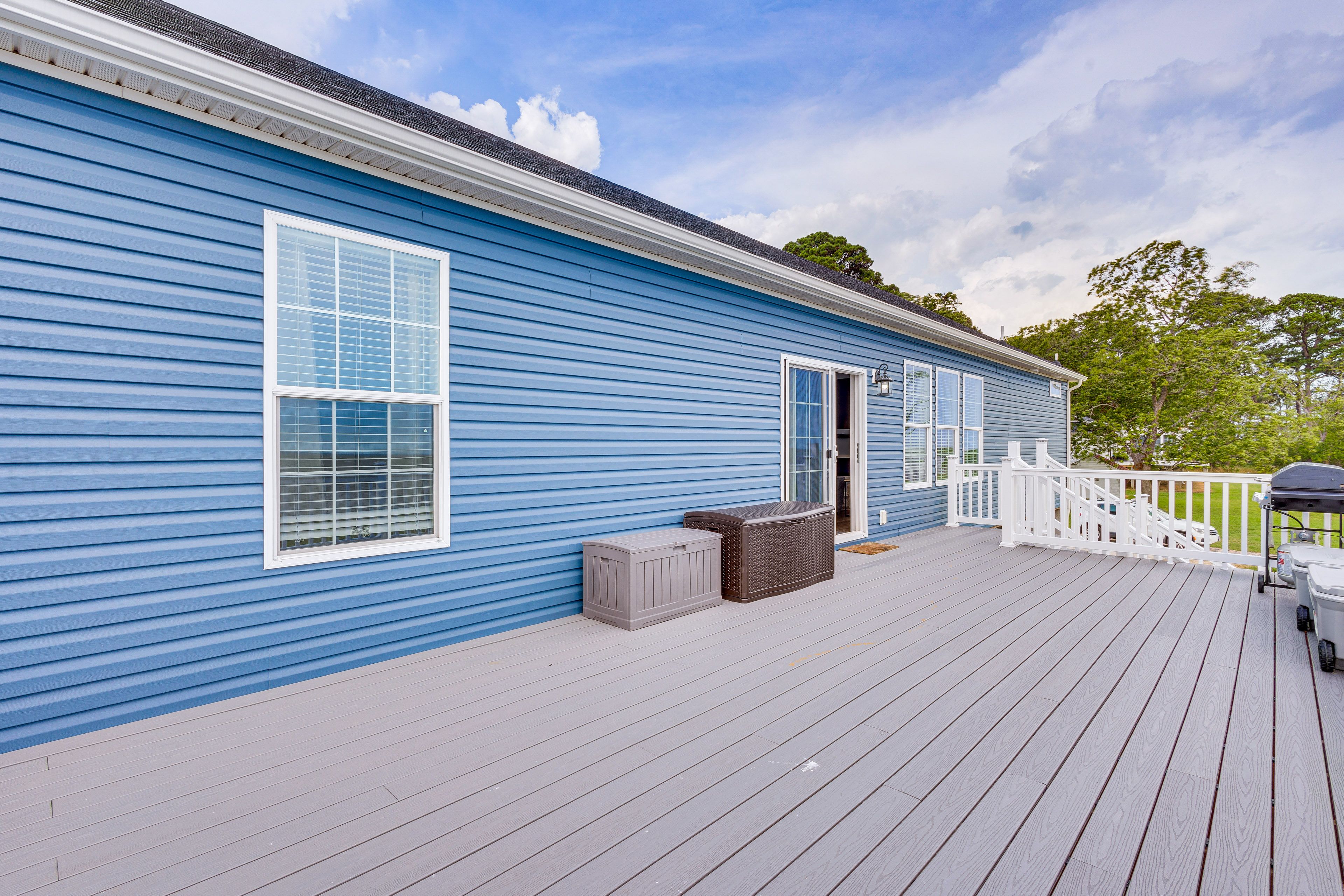 Spacious Deck | Bay Views | Gas Grill | Seating Area
