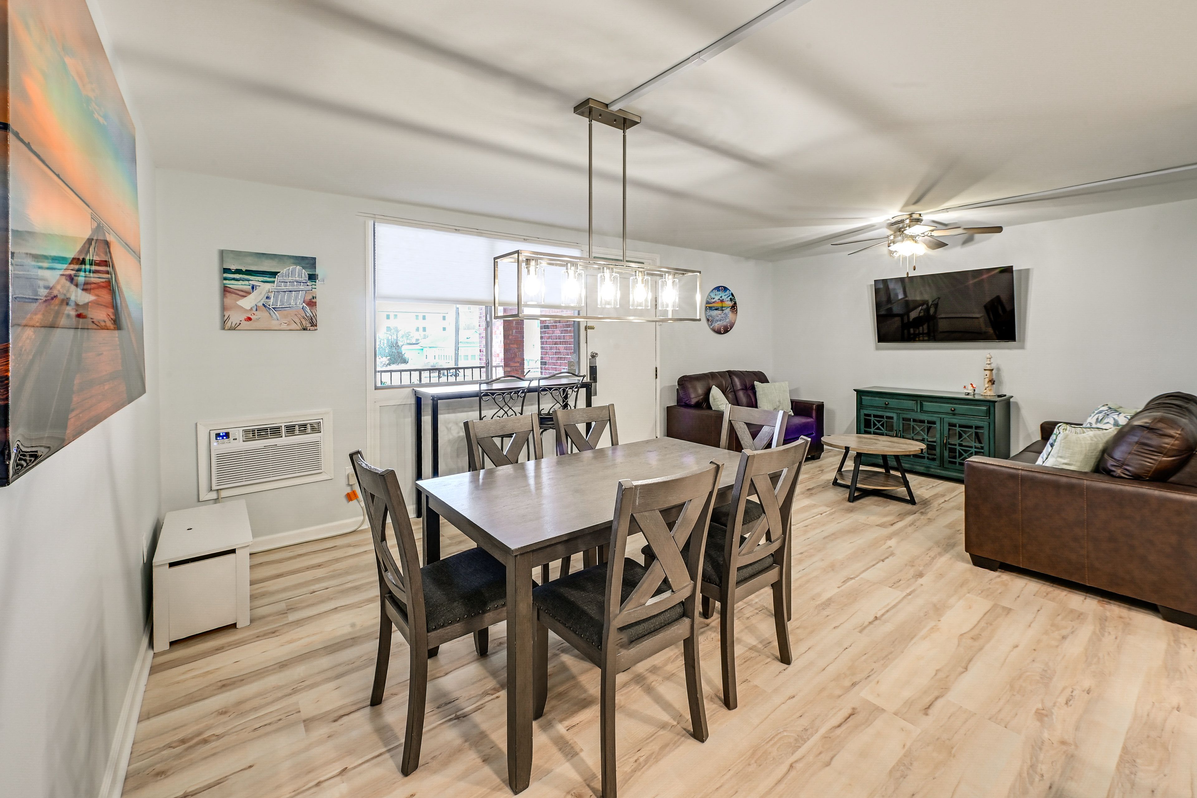 Dining Area | A/C & Heating Units (In Each Room) | Welcome Basket w/ Supplies