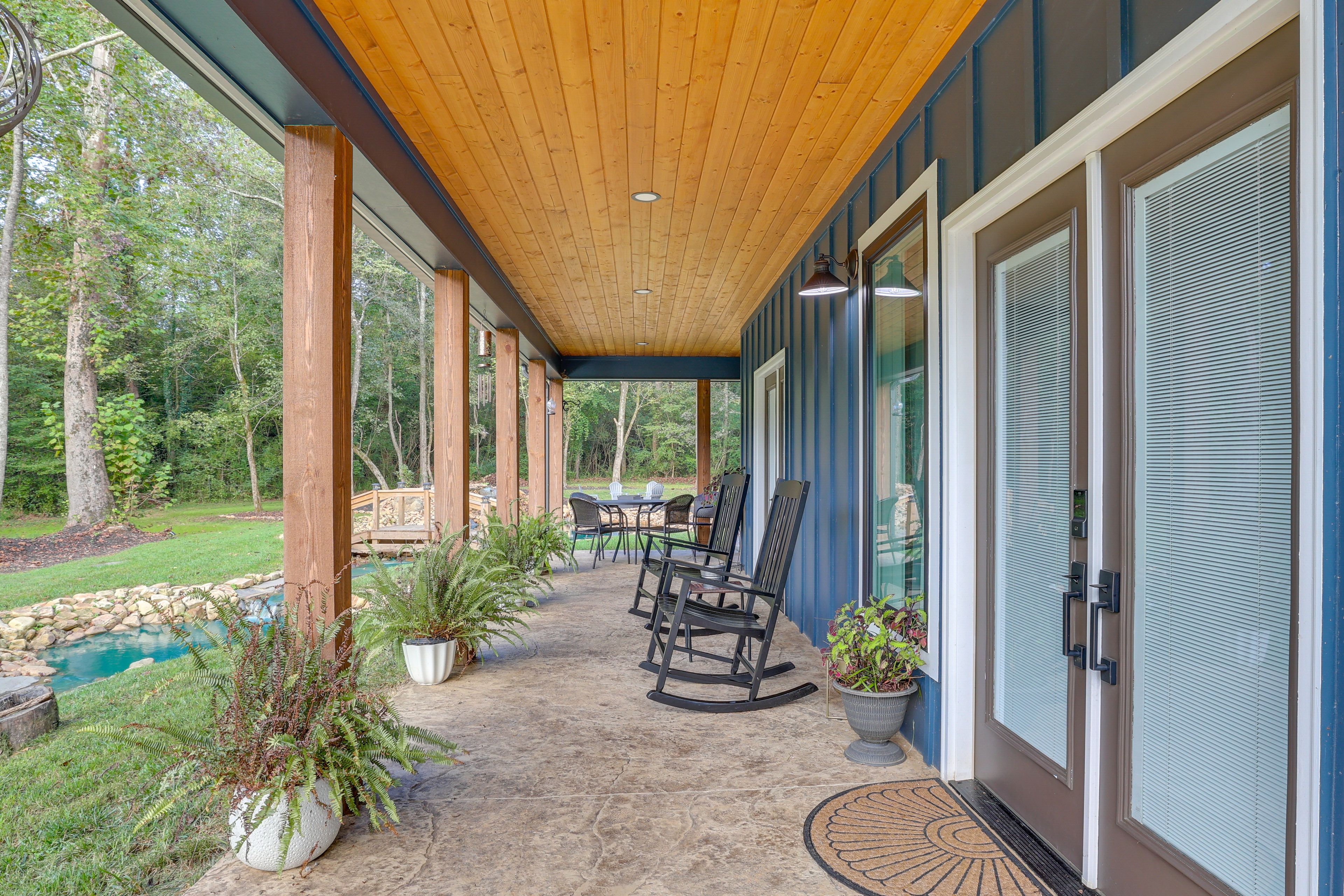 Wraparound Patio | Gas Grill | Dining Area | Rocking Chairs