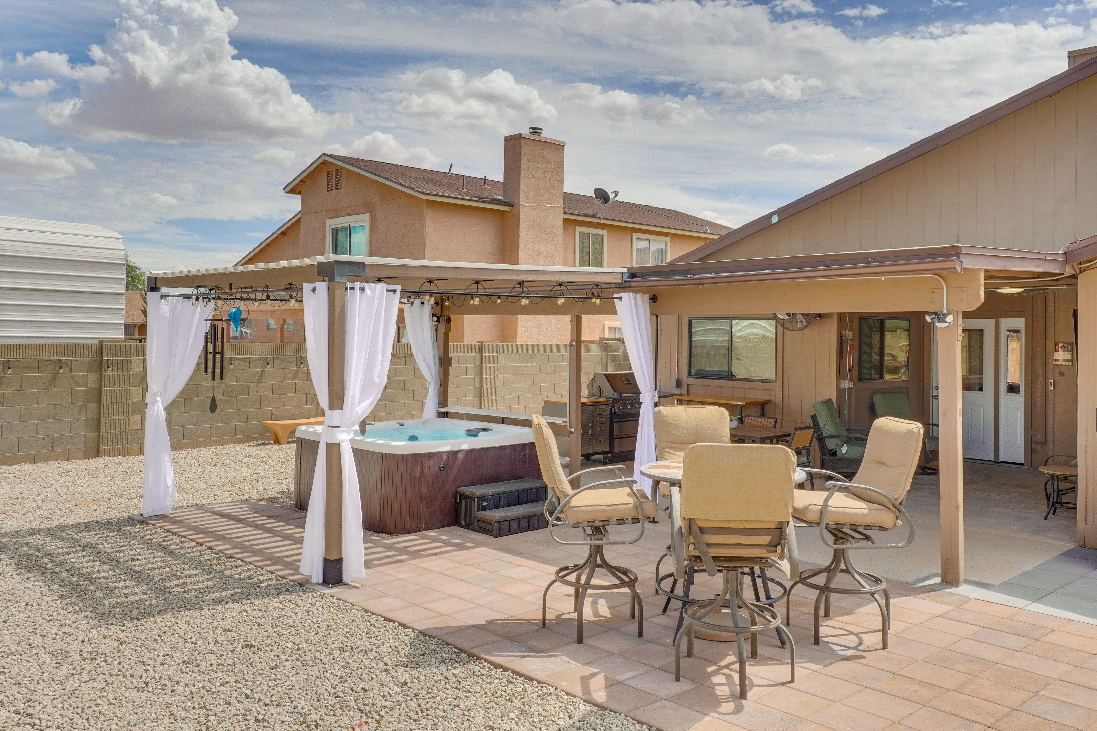 Exterior | Furnished Patio | Dining Table | Hot Tub