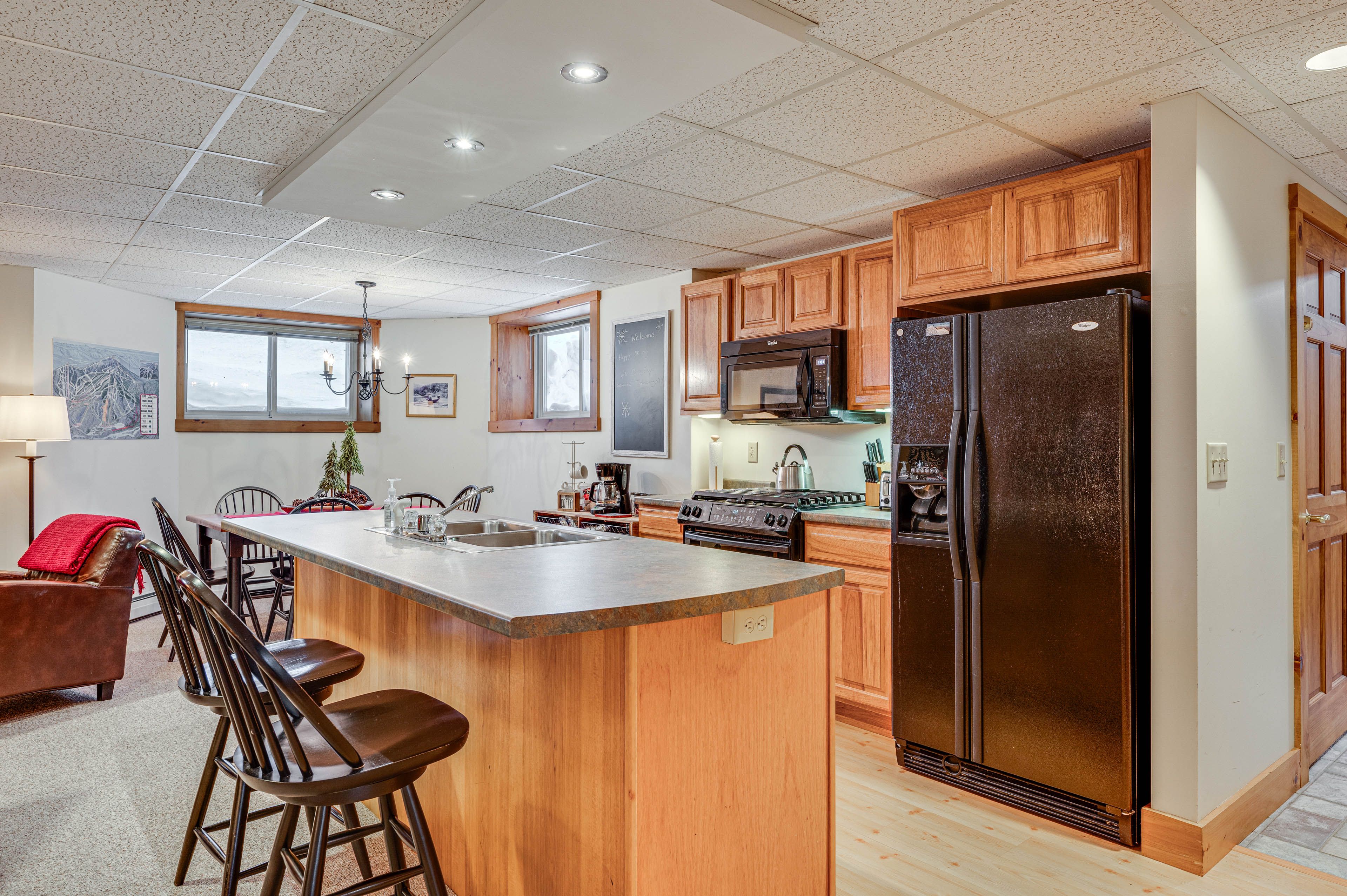 Kitchen | Bar Seating | Drip Coffee Maker | Toaster | Cooking Basics