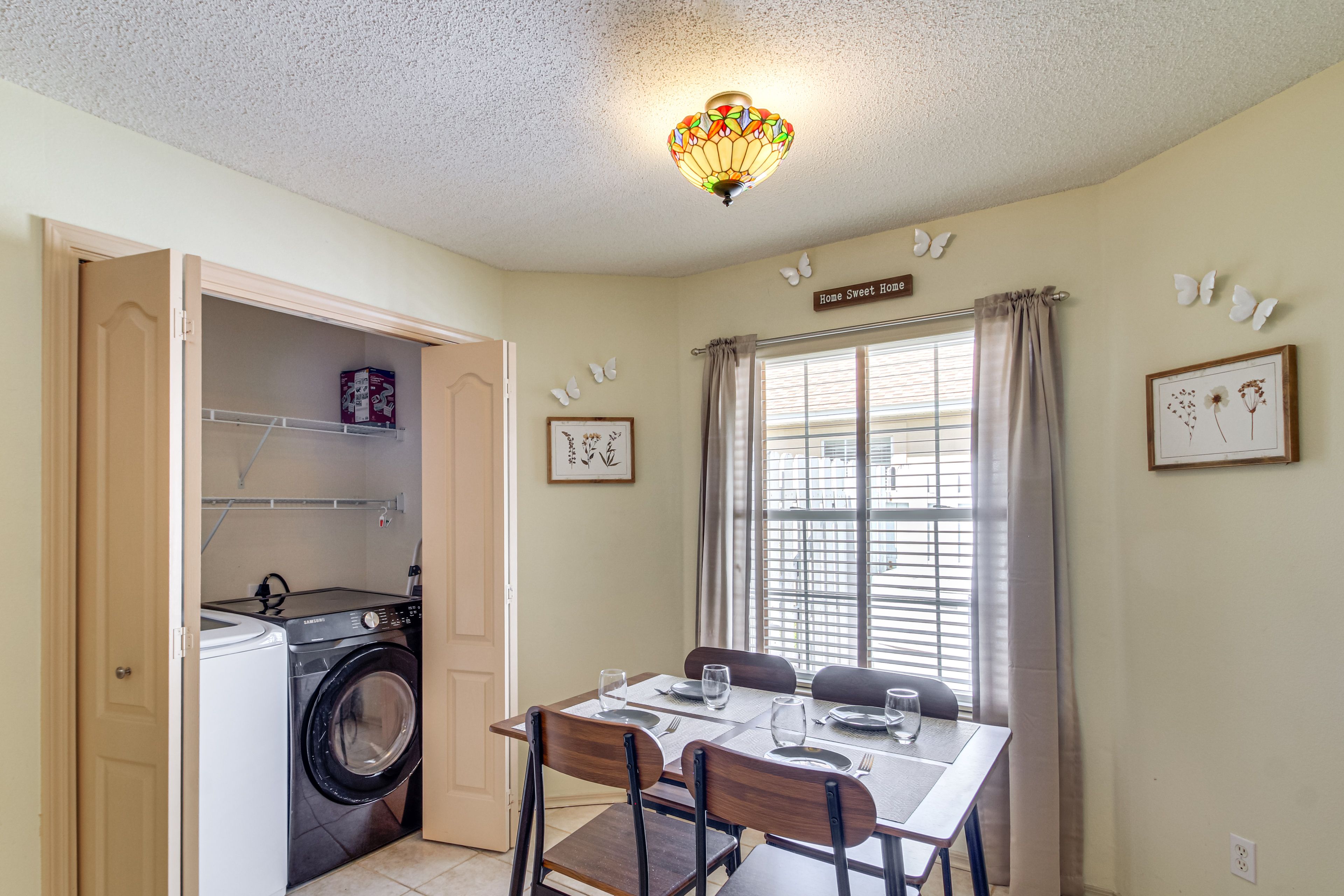 Dining Nook | Washer & Dryer | Laptop-Friendly Workspace