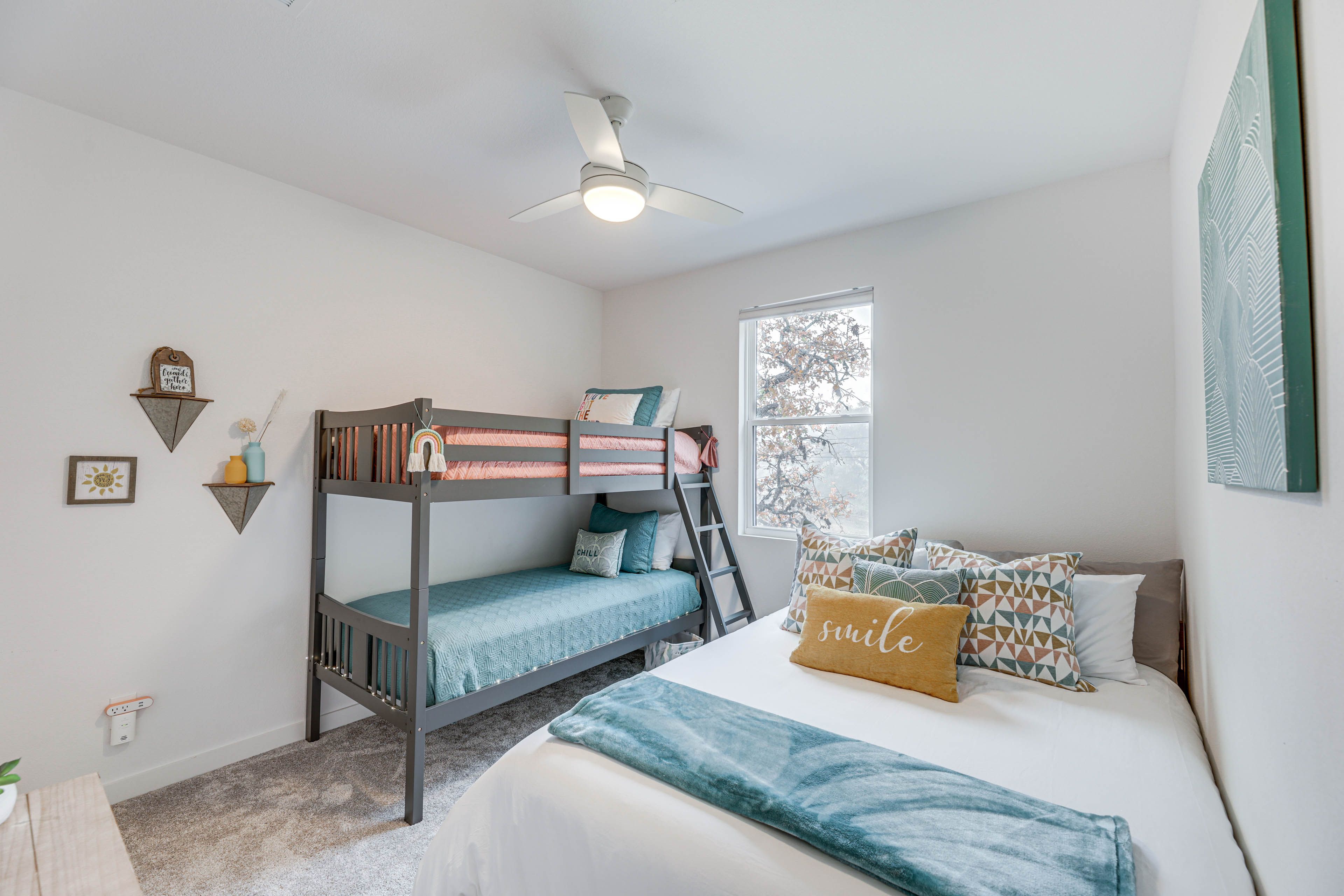Bedroom 3 | Upper Level | Queen Bed | Twin Bunk Bed | Smart TV