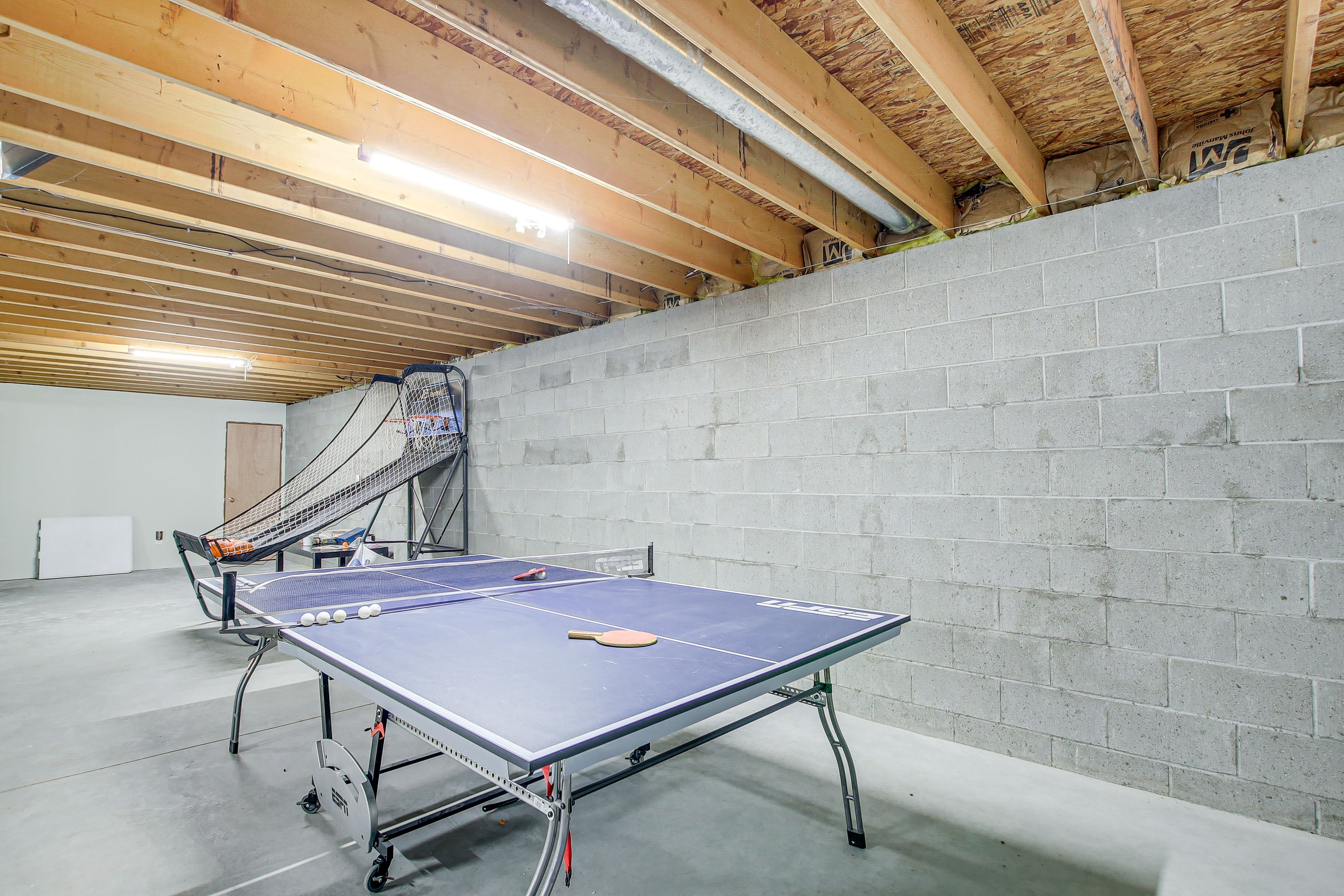 Game Room | Basement | Foosball, Ping Pong, Air Hockey, Basketball Hoop & Darts