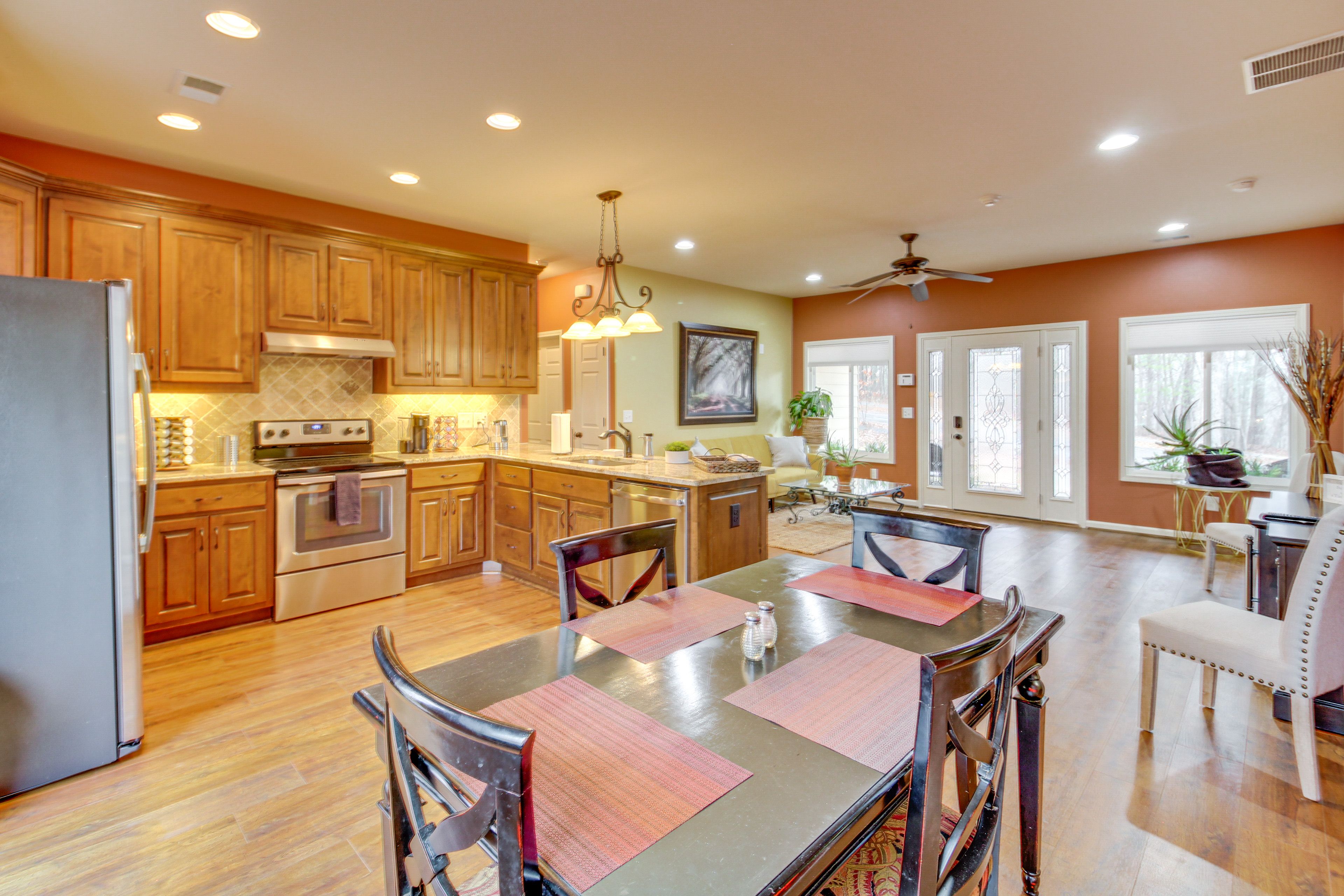 Dining Room | Fully Equipped Kitchen | Central A/C