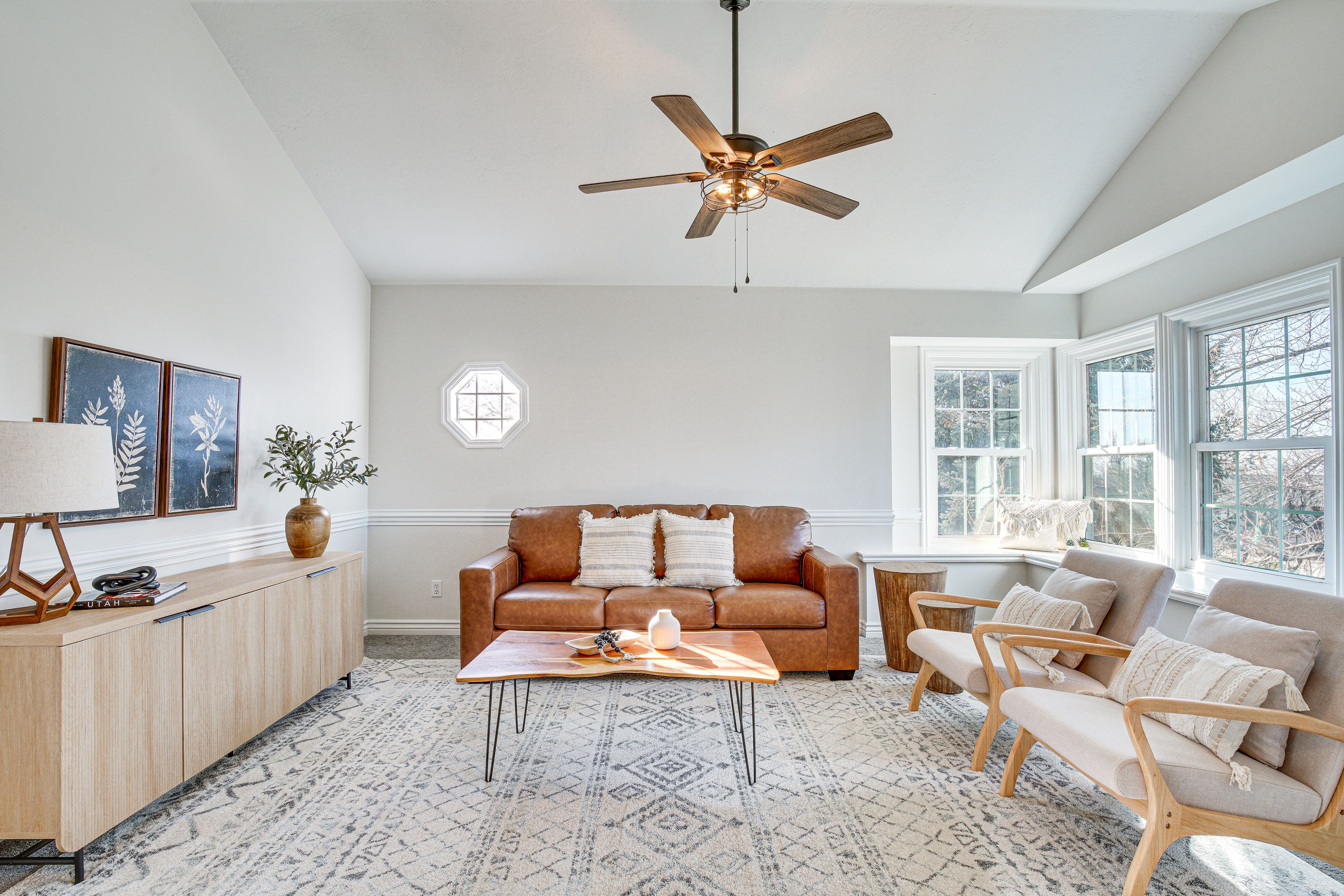 Seating Area | Queen Sleeper Sofa | Central Heating & A/C | Ceiling Fans