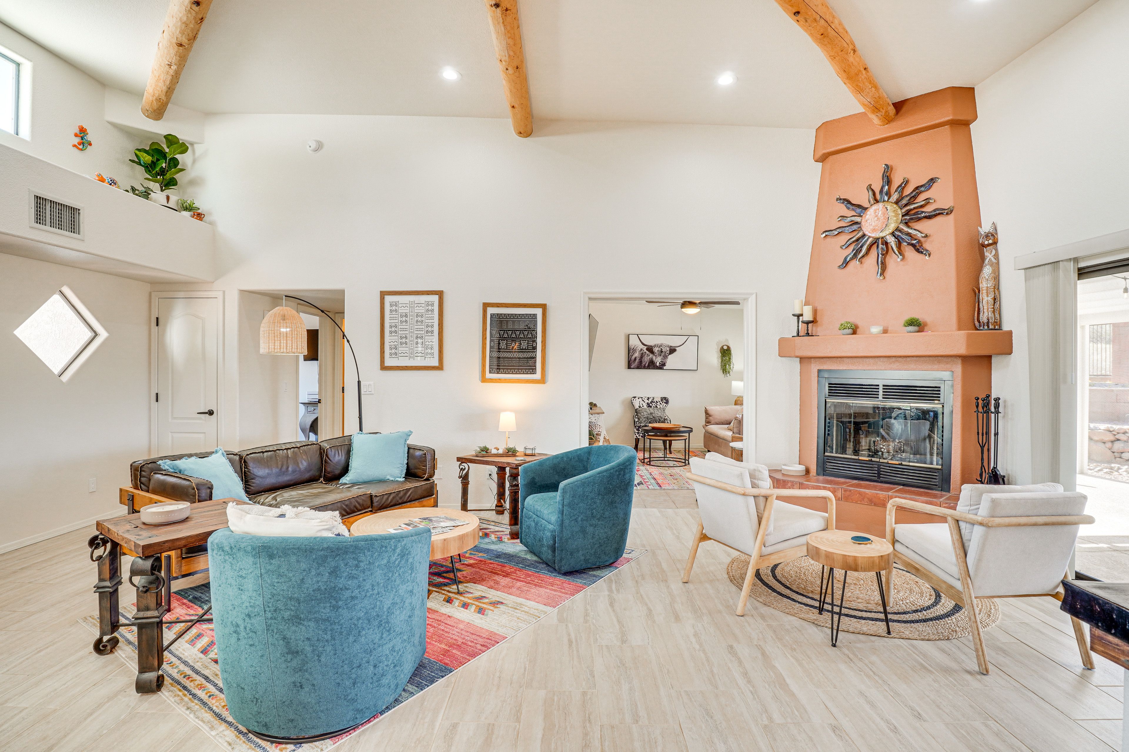 Living Room | Fireplace | Central Heating & A/C | Pet Friendly w/ Fee
