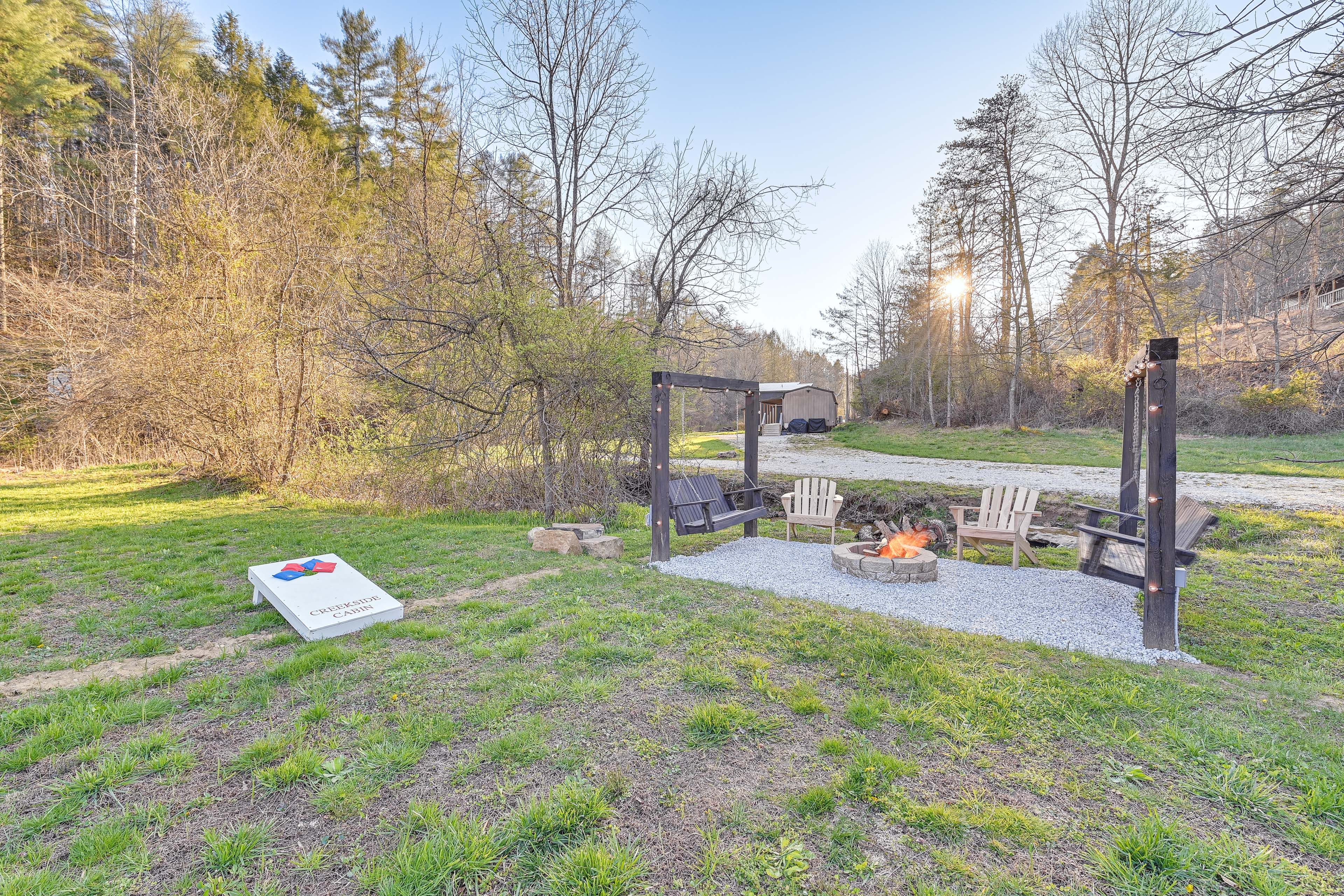 Fire Pit Area | On-Site Creek