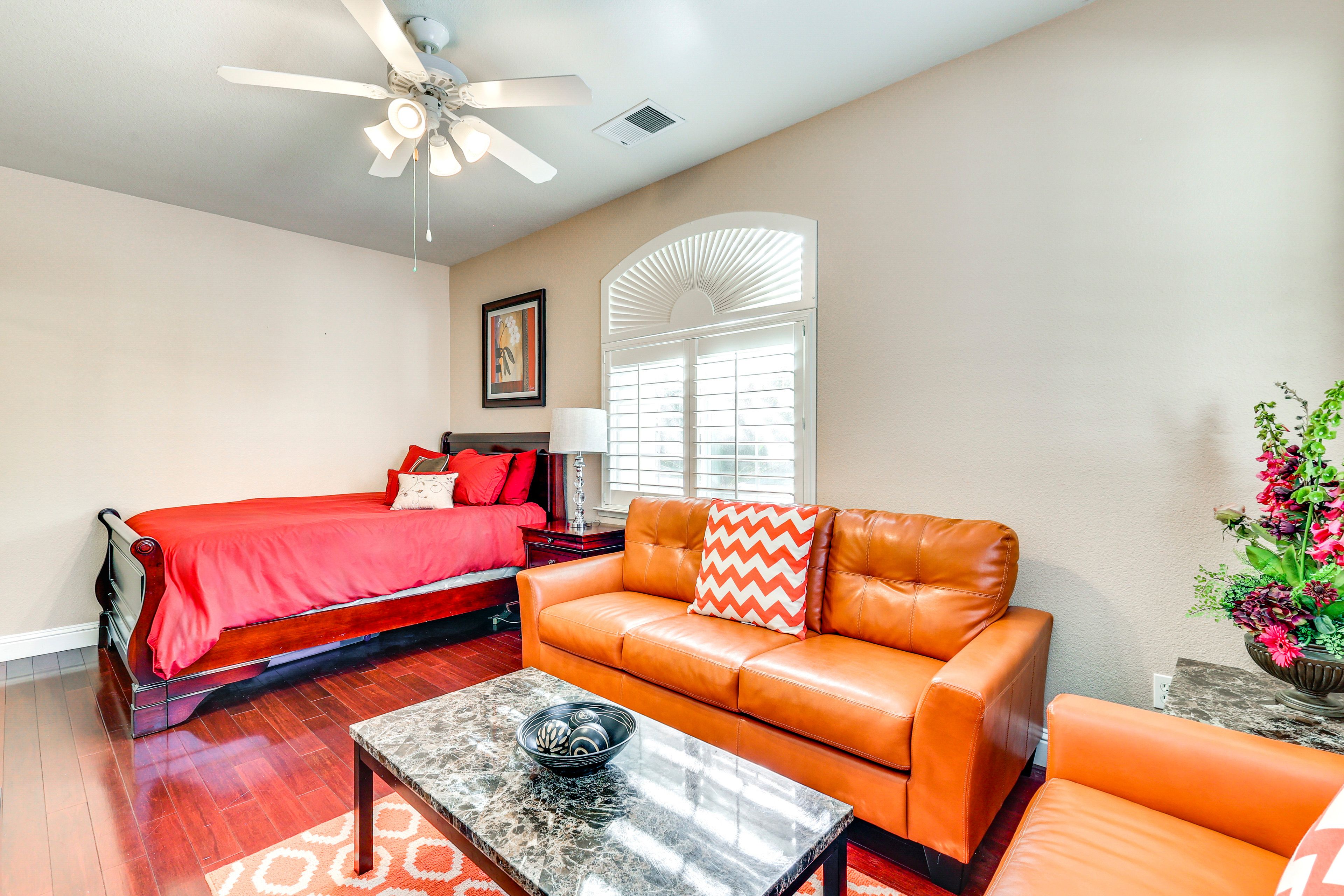 Bedroom 4 | Queen Bed | Smart TV w/ Cable | Lounge Area | 1st Floor