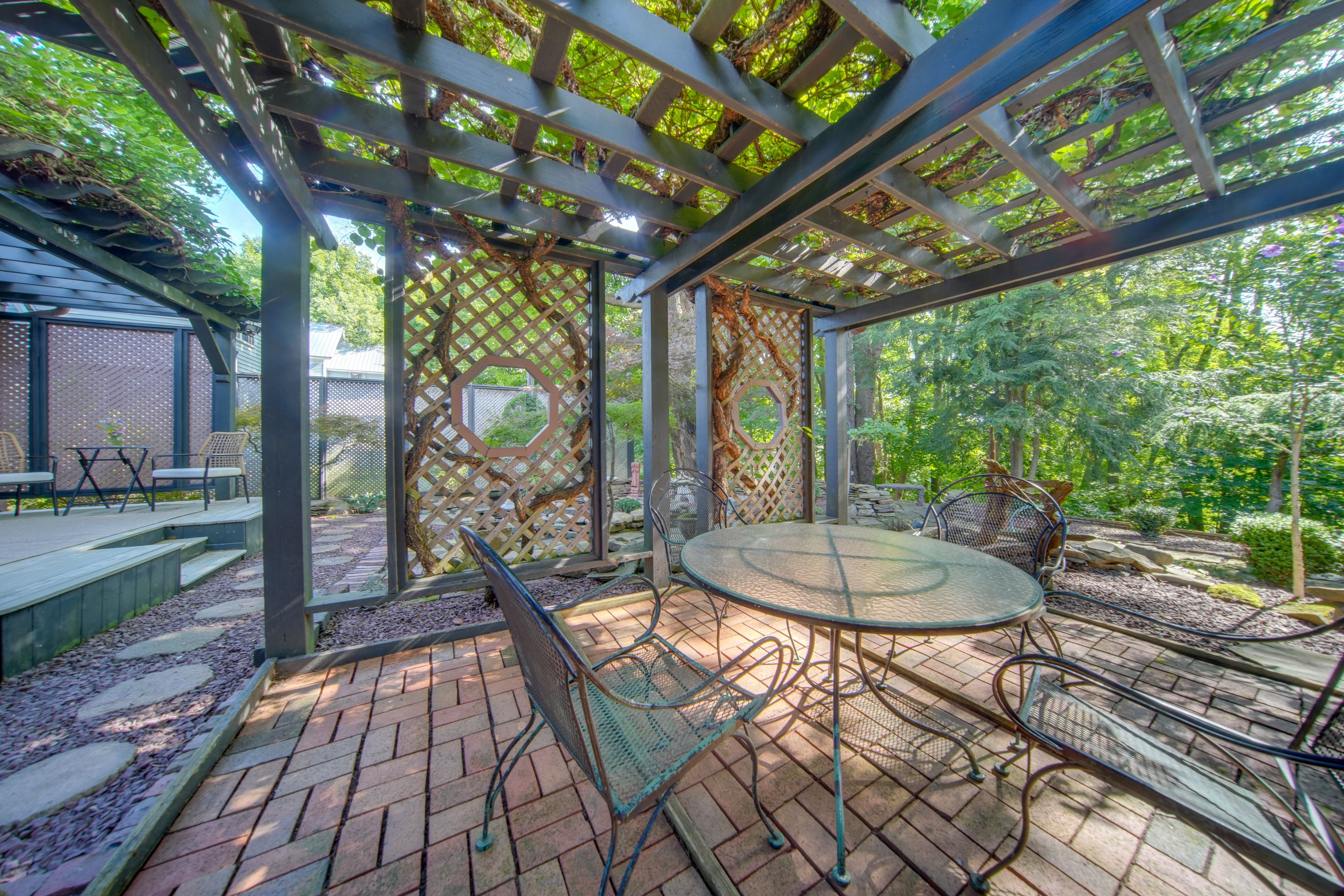 Backyard Oasis | Covered Dining Area | Furnished Deck | Japanese Maple Tress