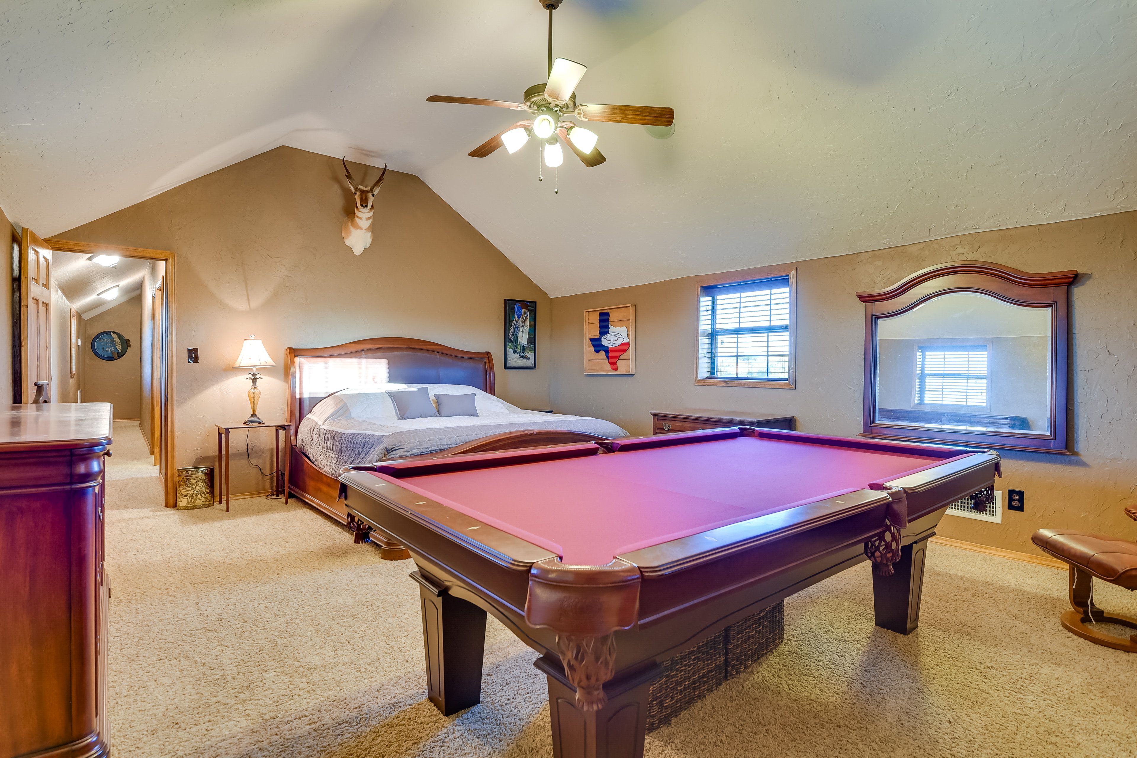 Bedroom 1 | California King Bed | Flat-Screen TV | Pool Table | 2nd Floor