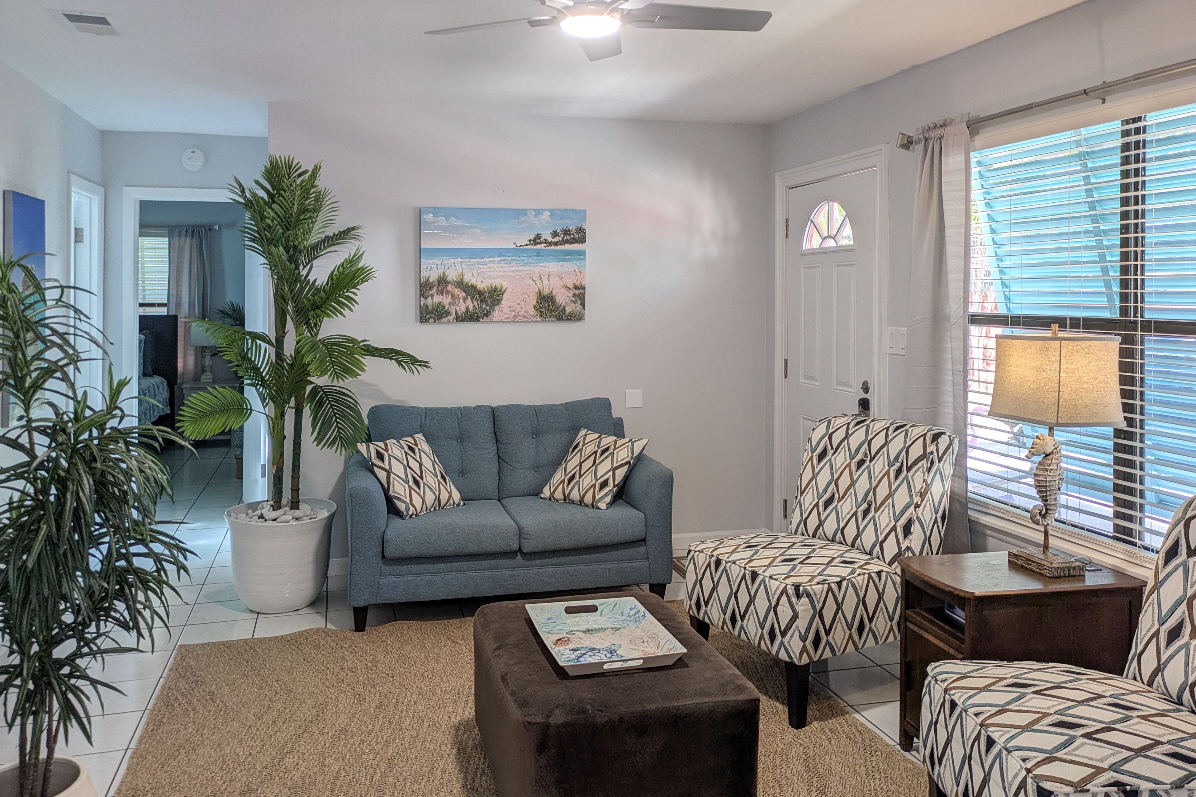 Living Room | Wood-Burning Fireplace | Smart TV