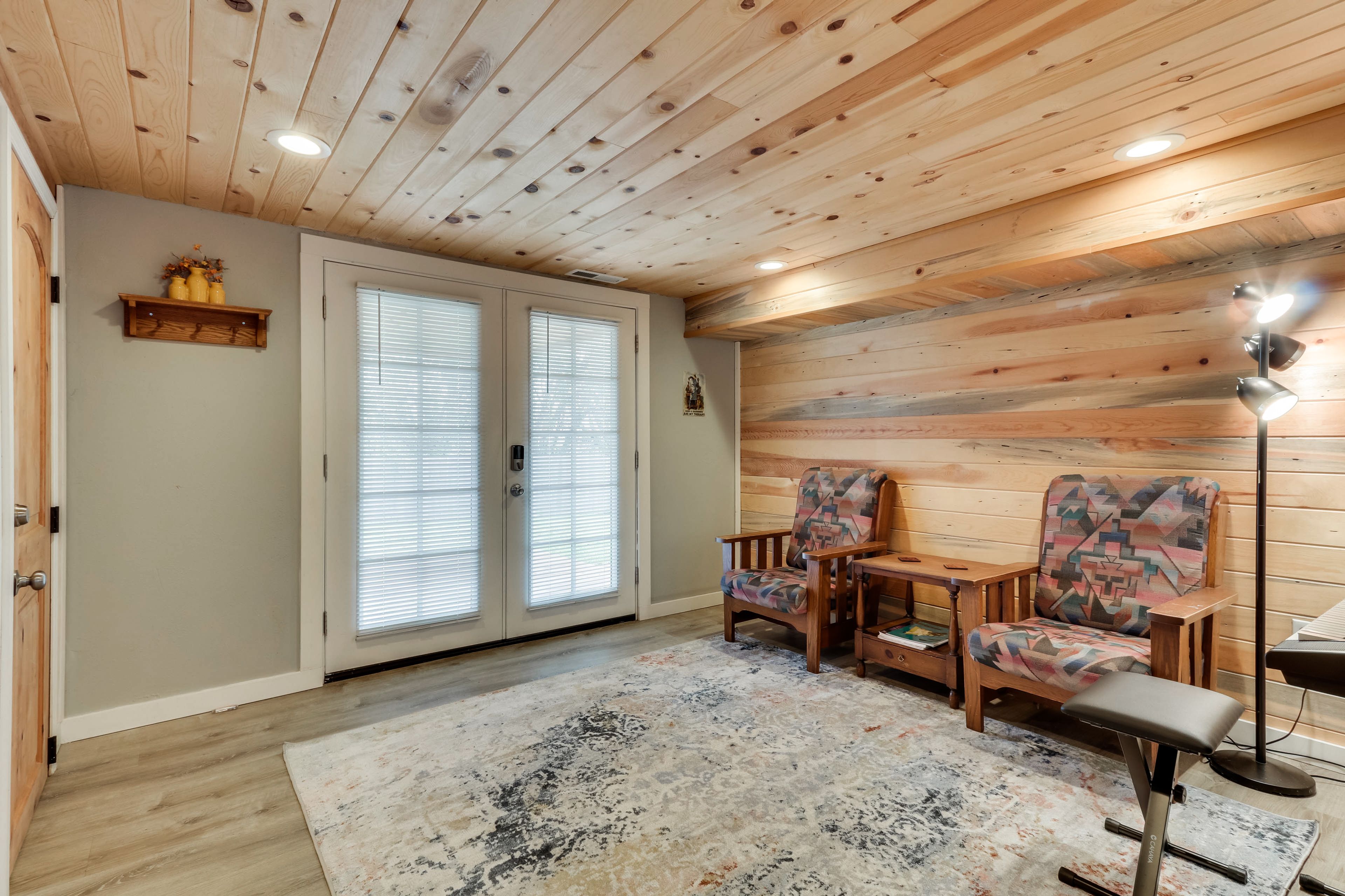Family Room | Electric Piano | French Doors to Deck