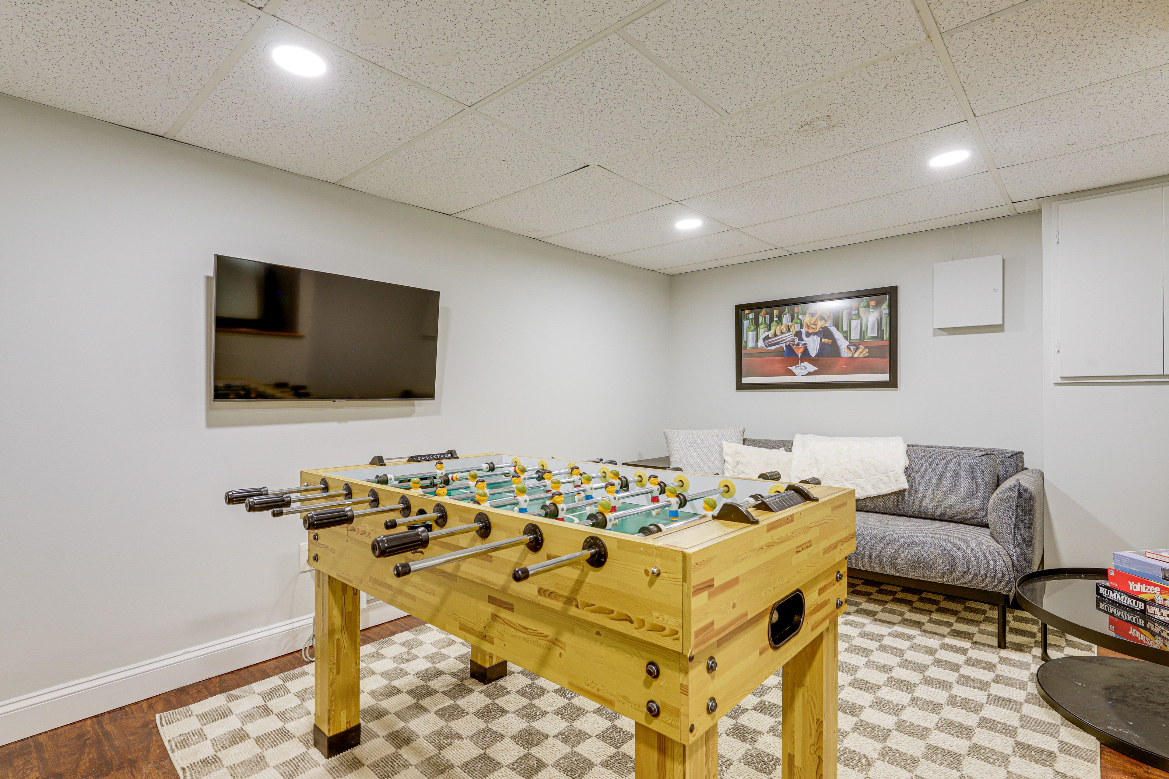 Game Room | Foosball Table | Central Heating & A/C