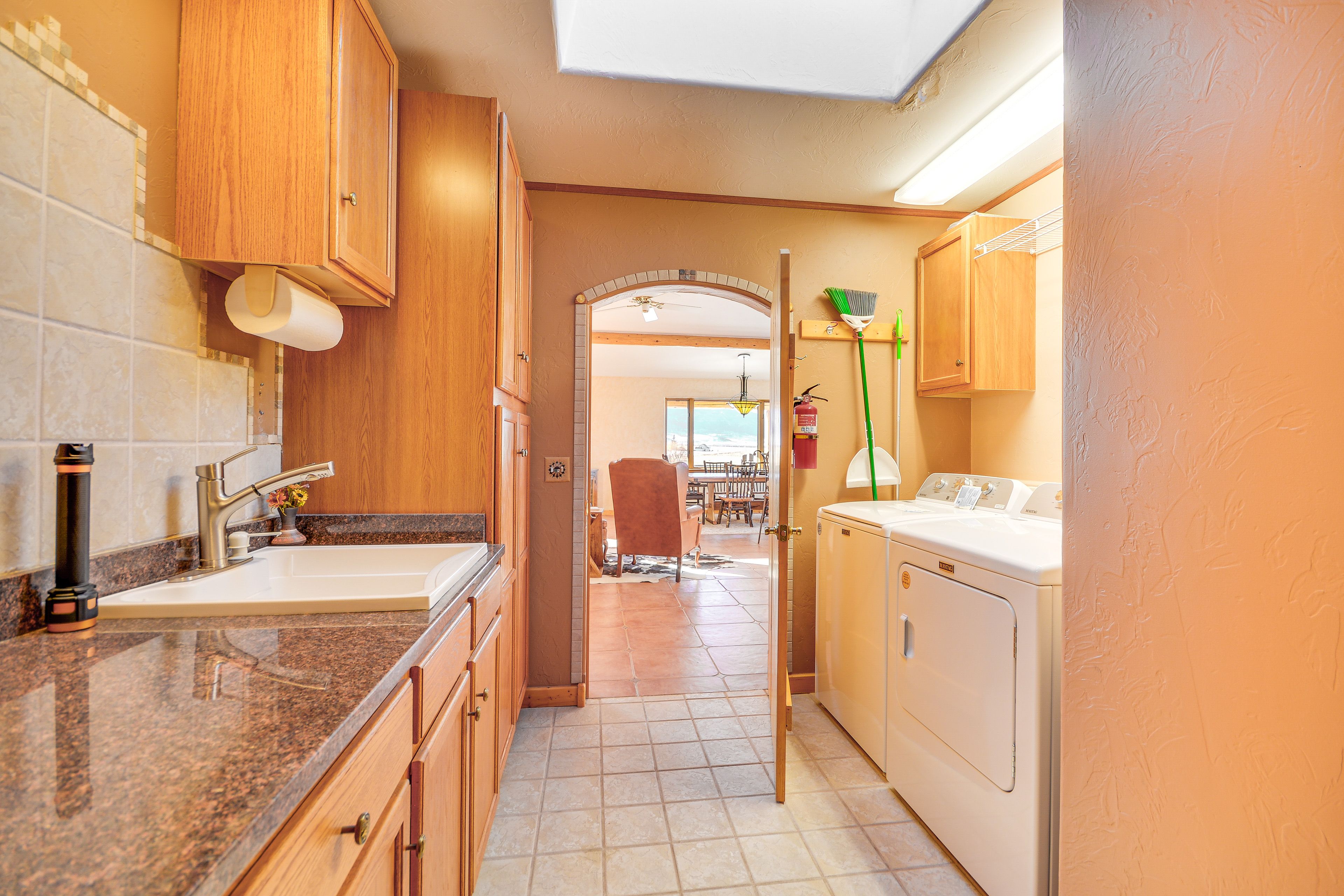 Laundry Room | Main Level | Washer + Dryer | Iron/Board