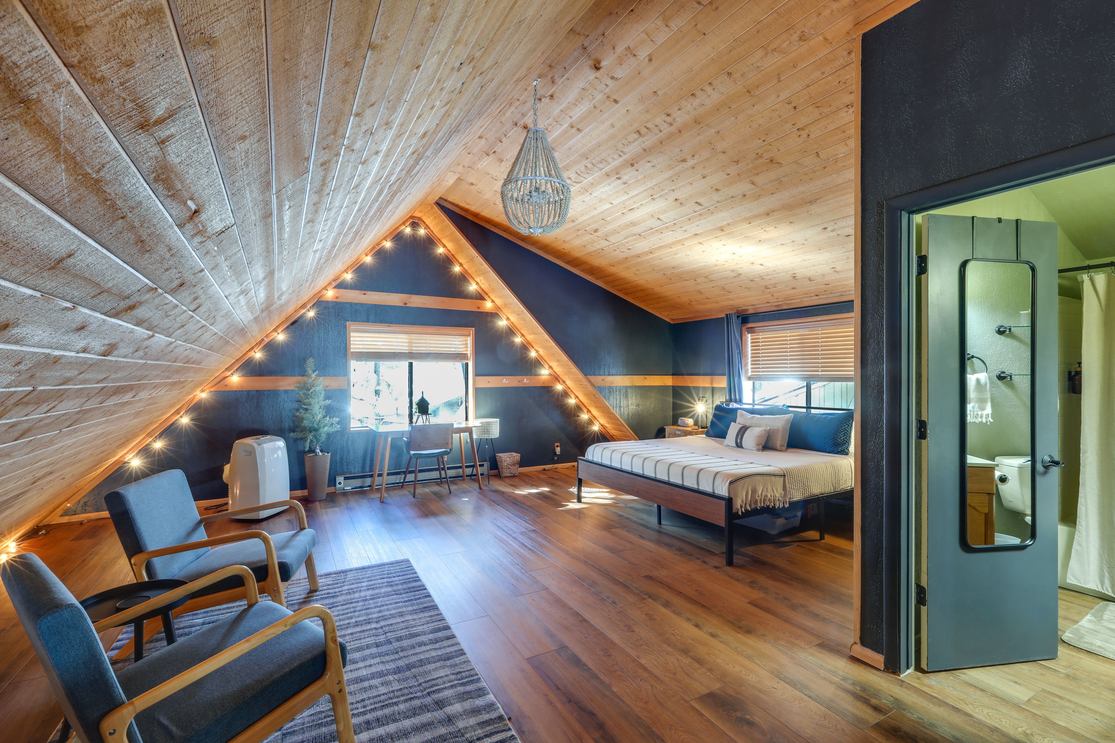 Loft | King Bed | Twin Sleeper Sofa | Window A/C Unit | 2nd Level