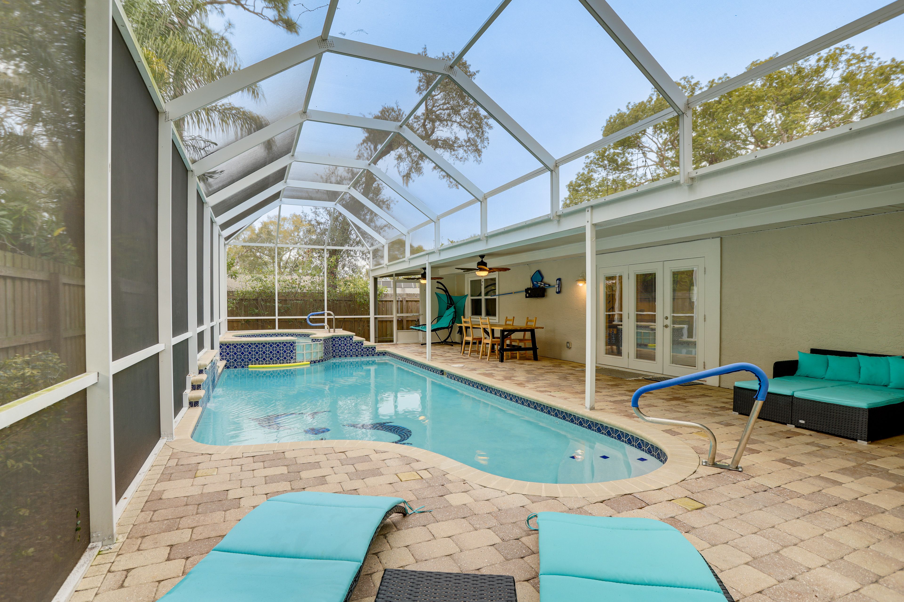 Screened-In Lanai | Private Pool & Hot Tub | Single-Story Home