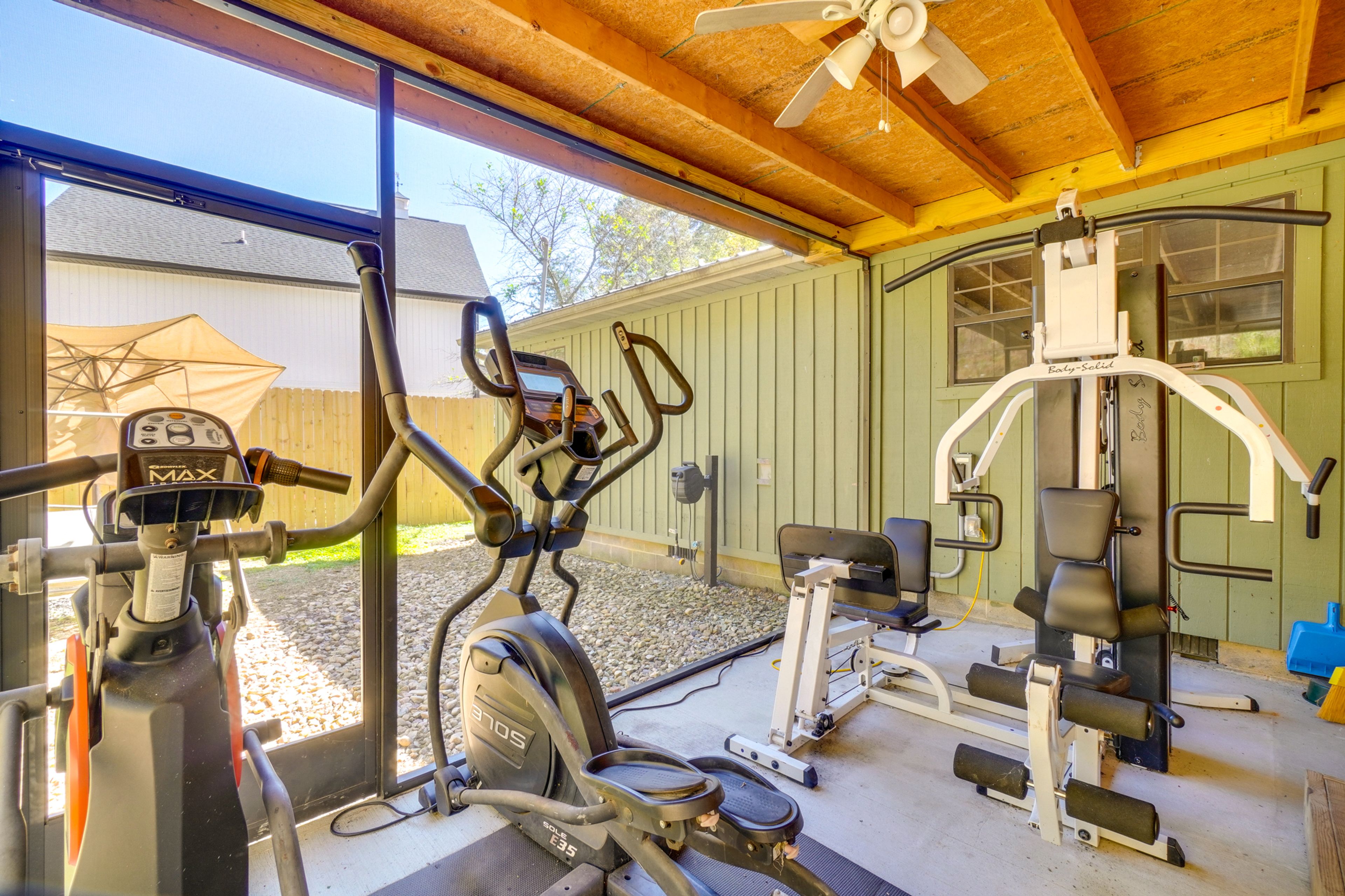 Screened Patio | Workout Equipment