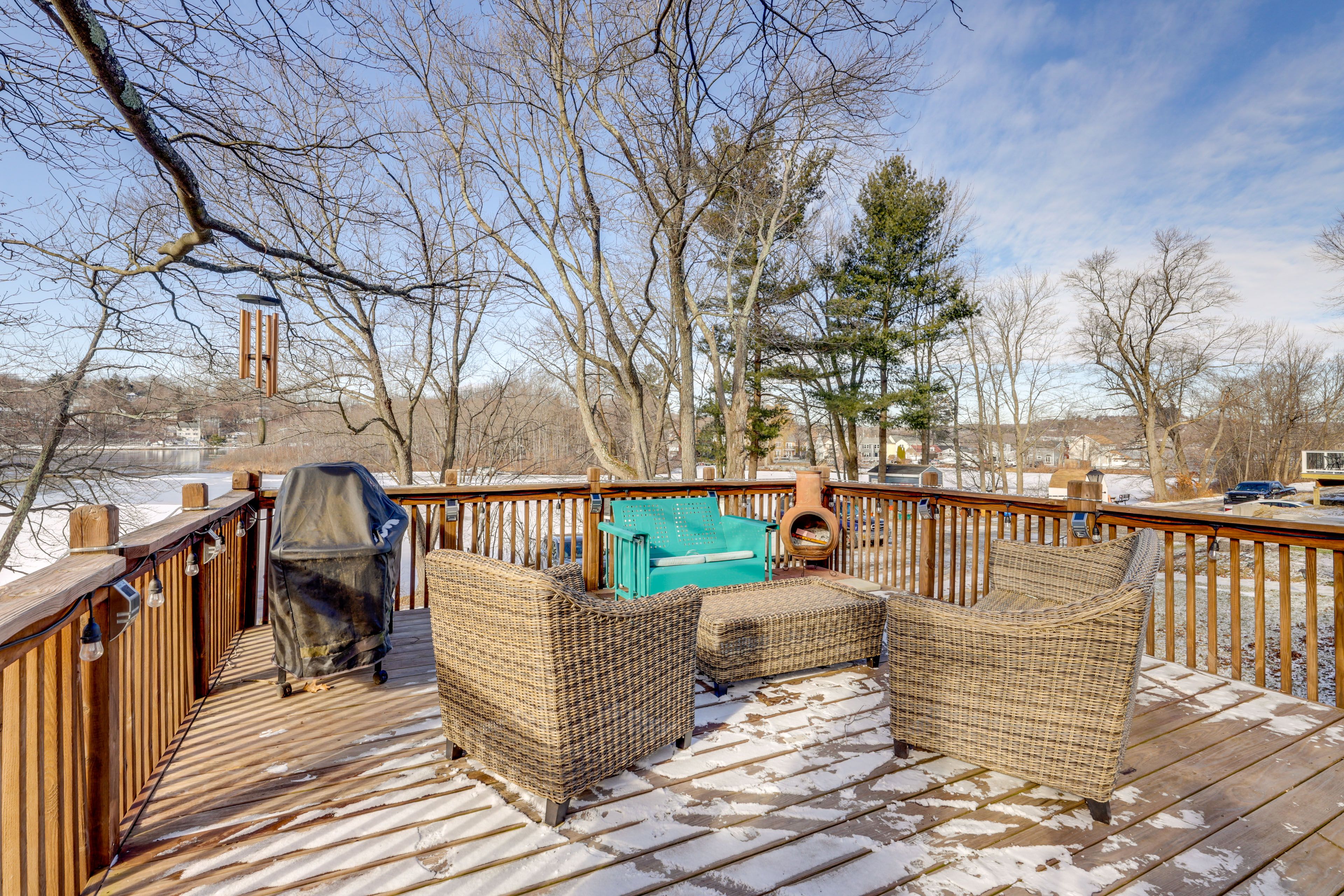 Deck | Access From Sunroom | Gas Grill | Chiminea