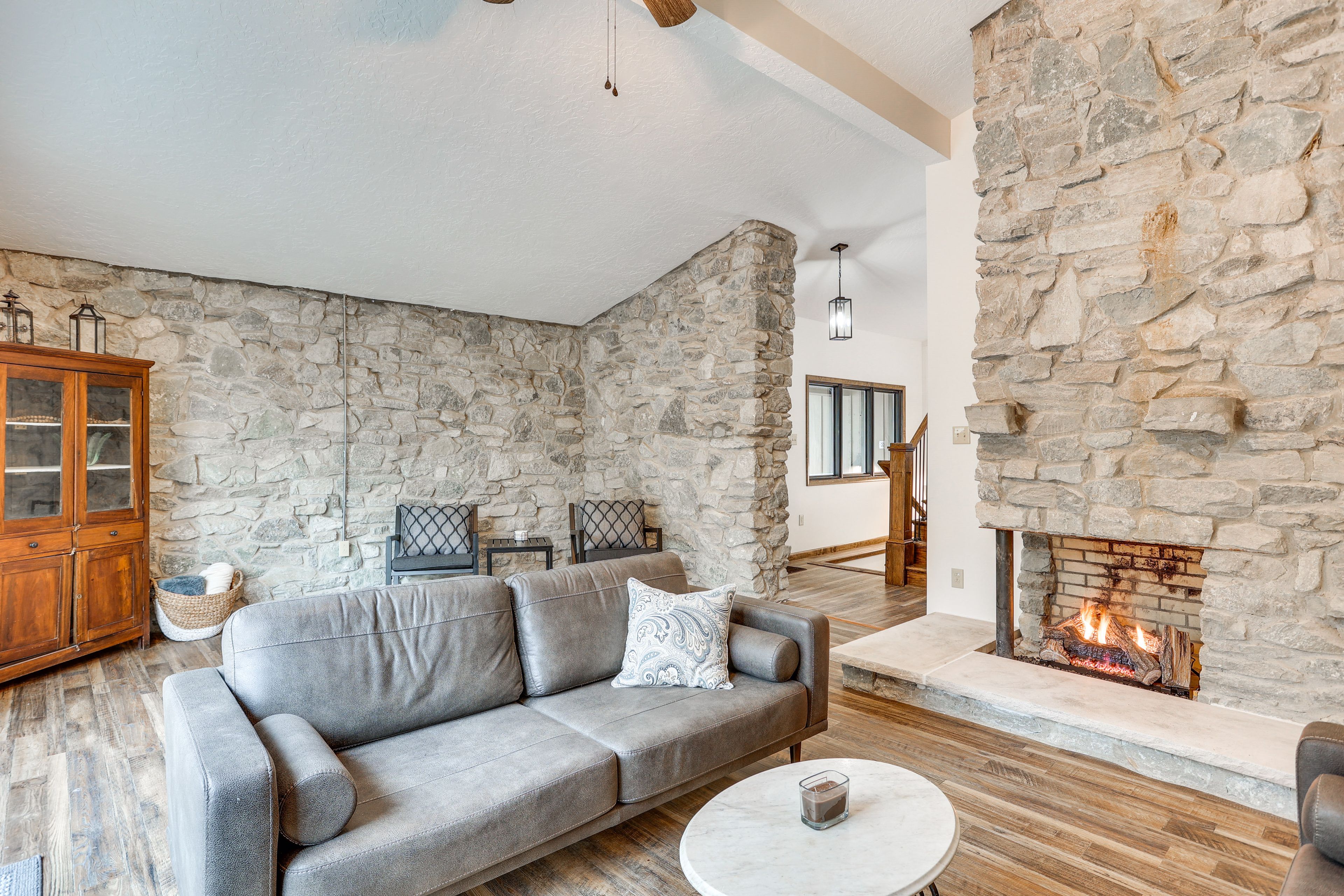 Front Room | Main Level | Gas Fireplace | Central A/C + Heating