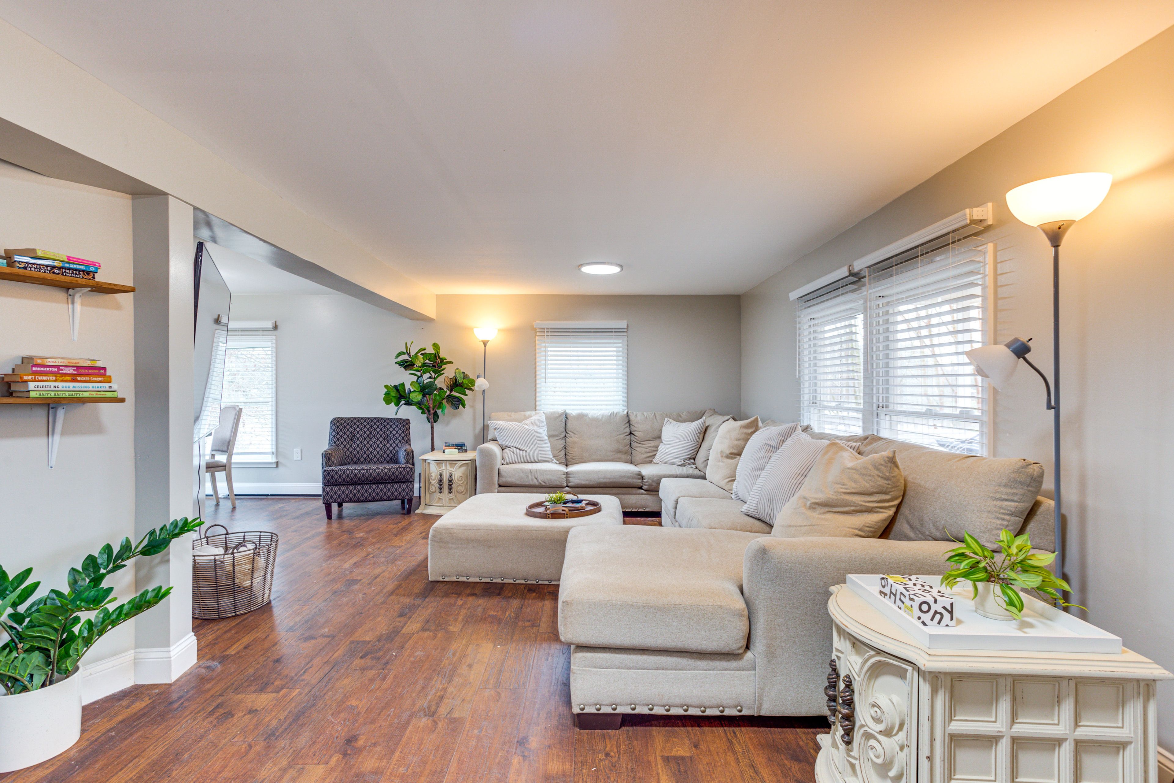 Living Room | Single-Story Home | Free WiFi | Central A/C & Heating