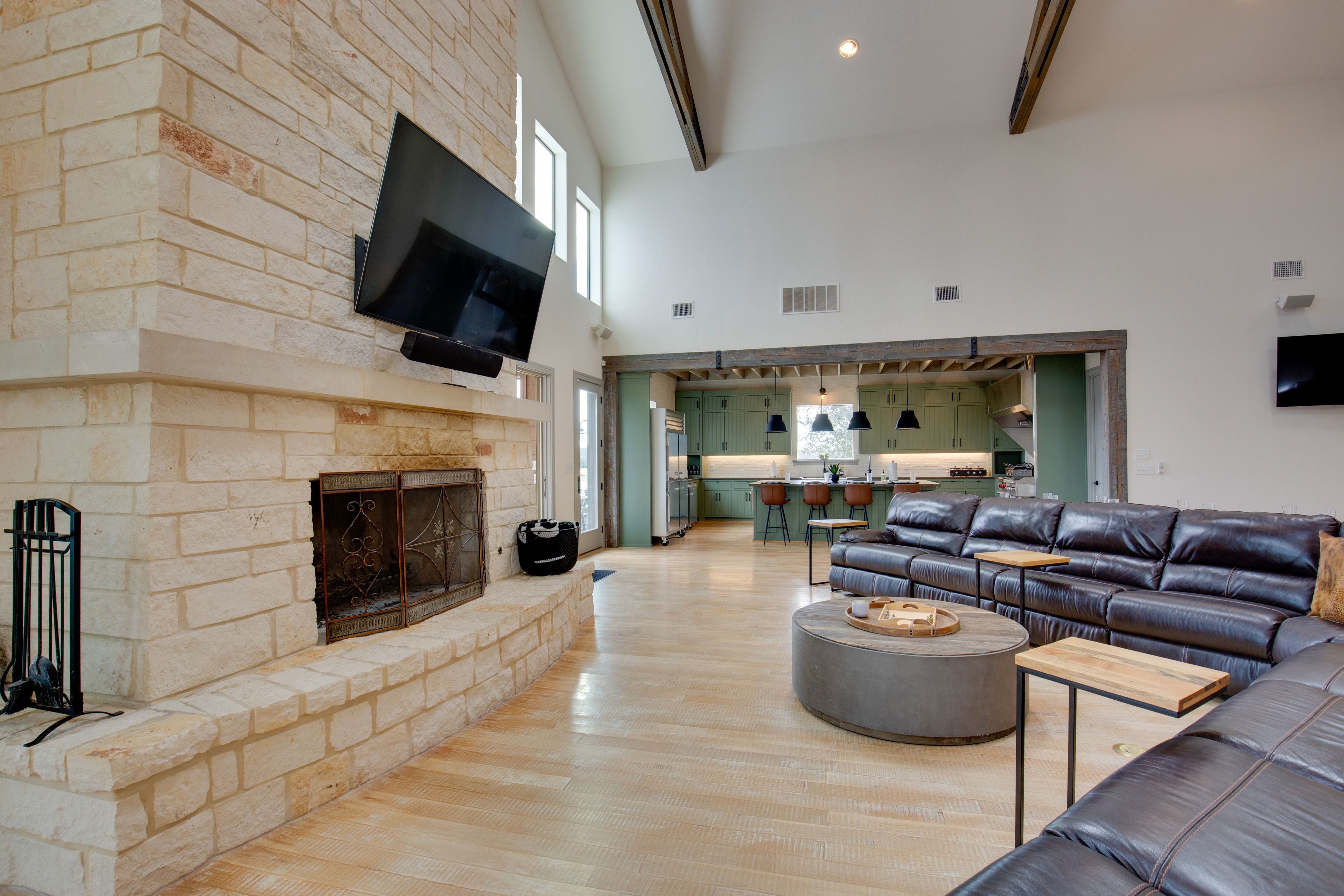 Living Room | Smart TV | Wood-Burning Fireplace | 1st Floor