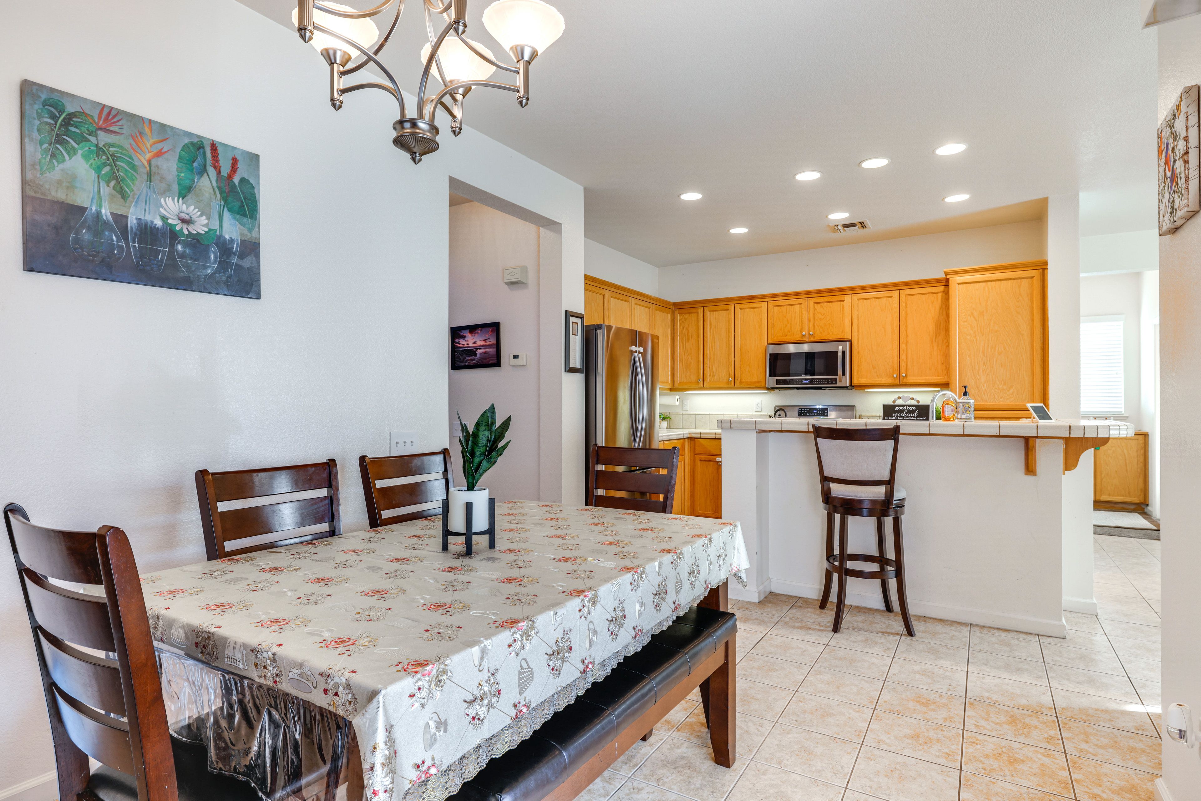 Dining Room | Dishware & Flatware Provided | Bar Seating | 1st Floor