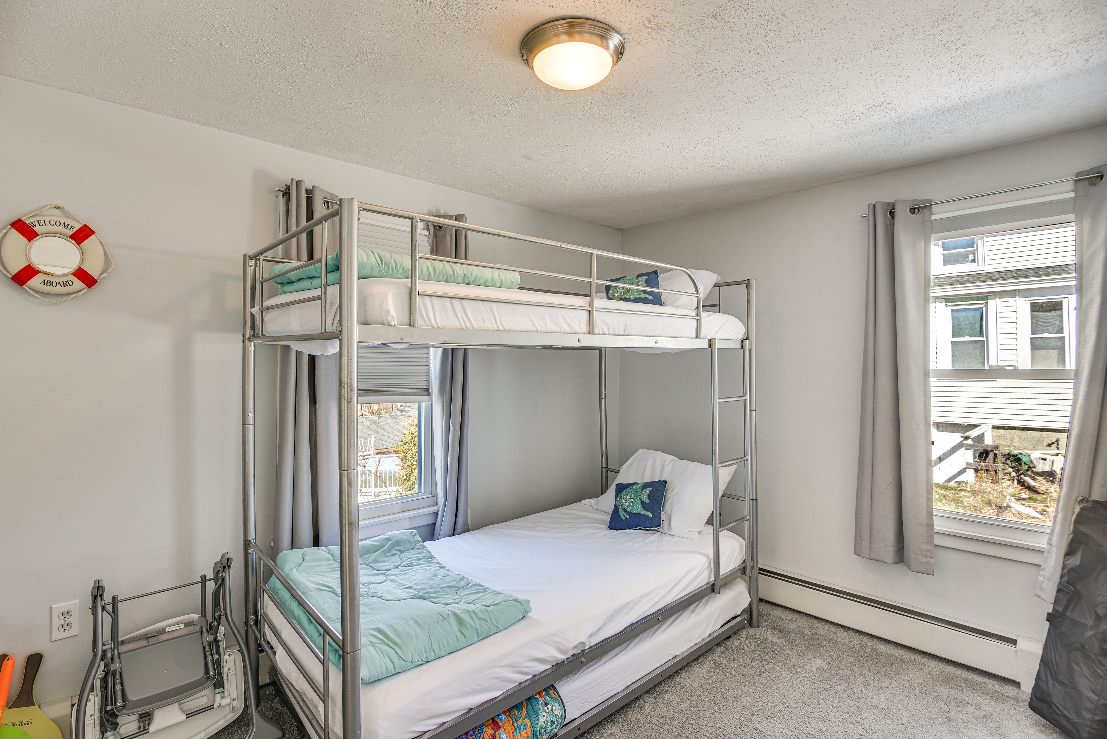 Bedroom 2 | Twin Bunk Bed w/ Twin Trundle | Electric Heating | Window A/C Unit