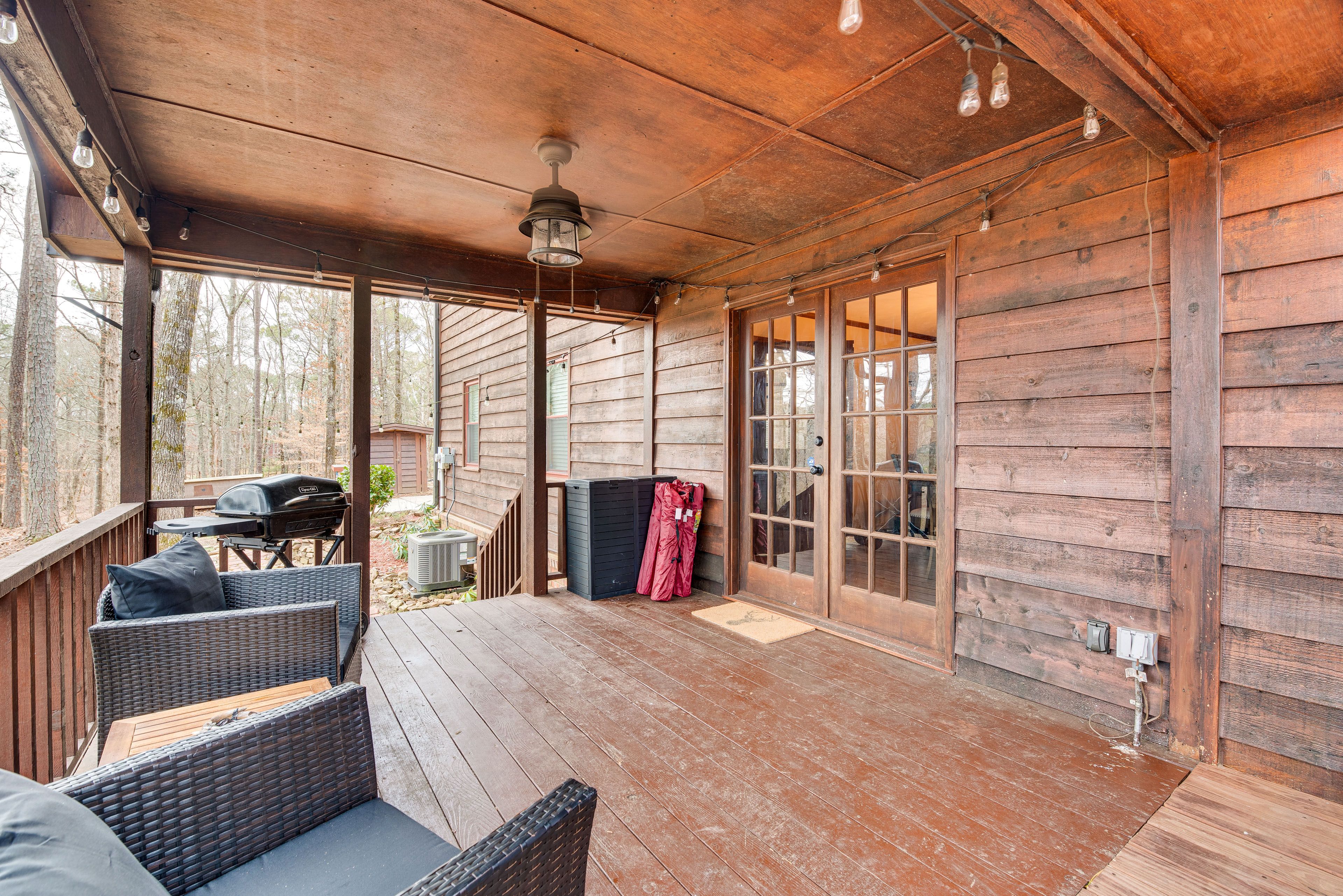 Covered Deck | 1st Floor | Charcoal Grill | Private Hot Tub