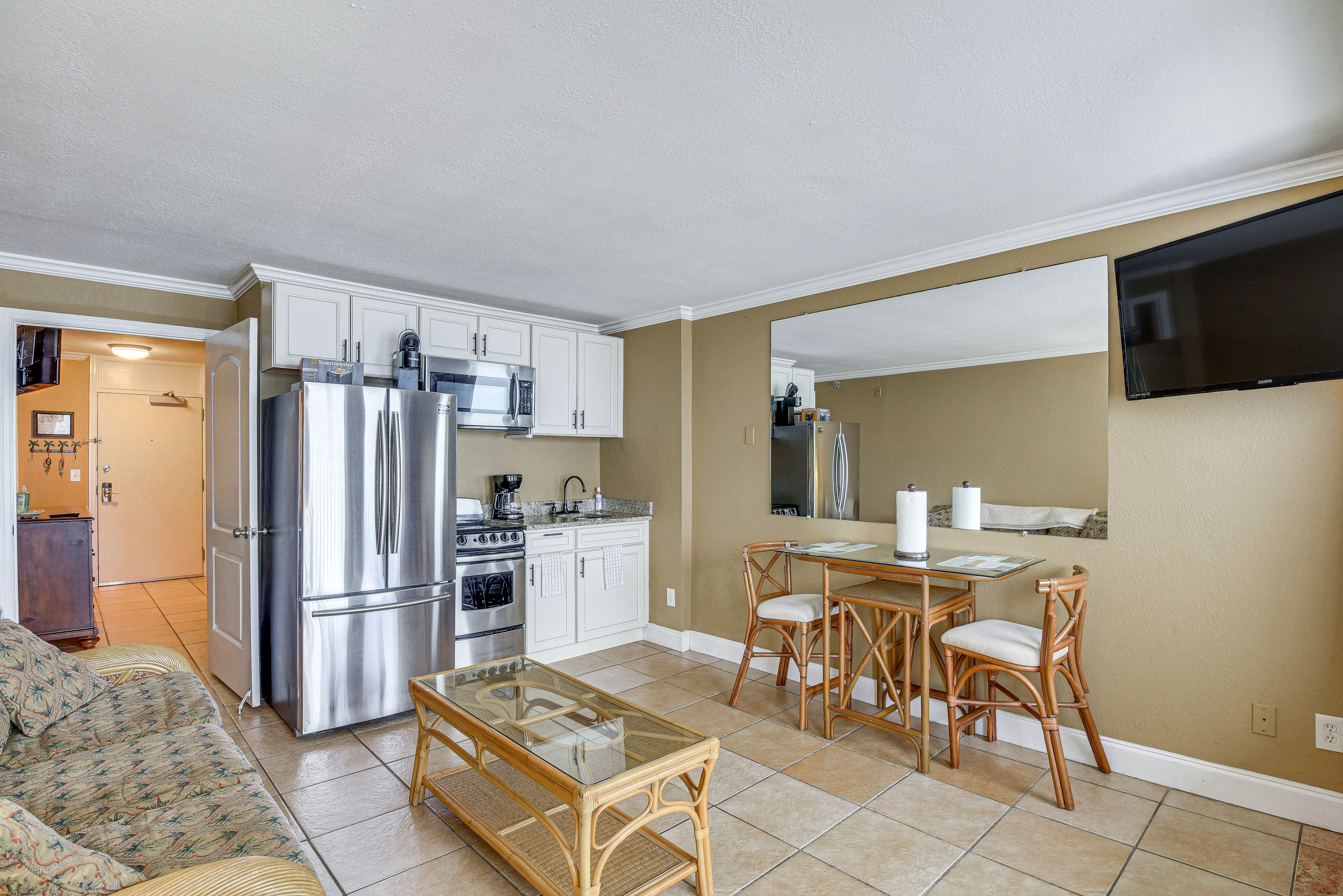 Living Room | Elevator Access | Expansive Ocean Views | Central A/C