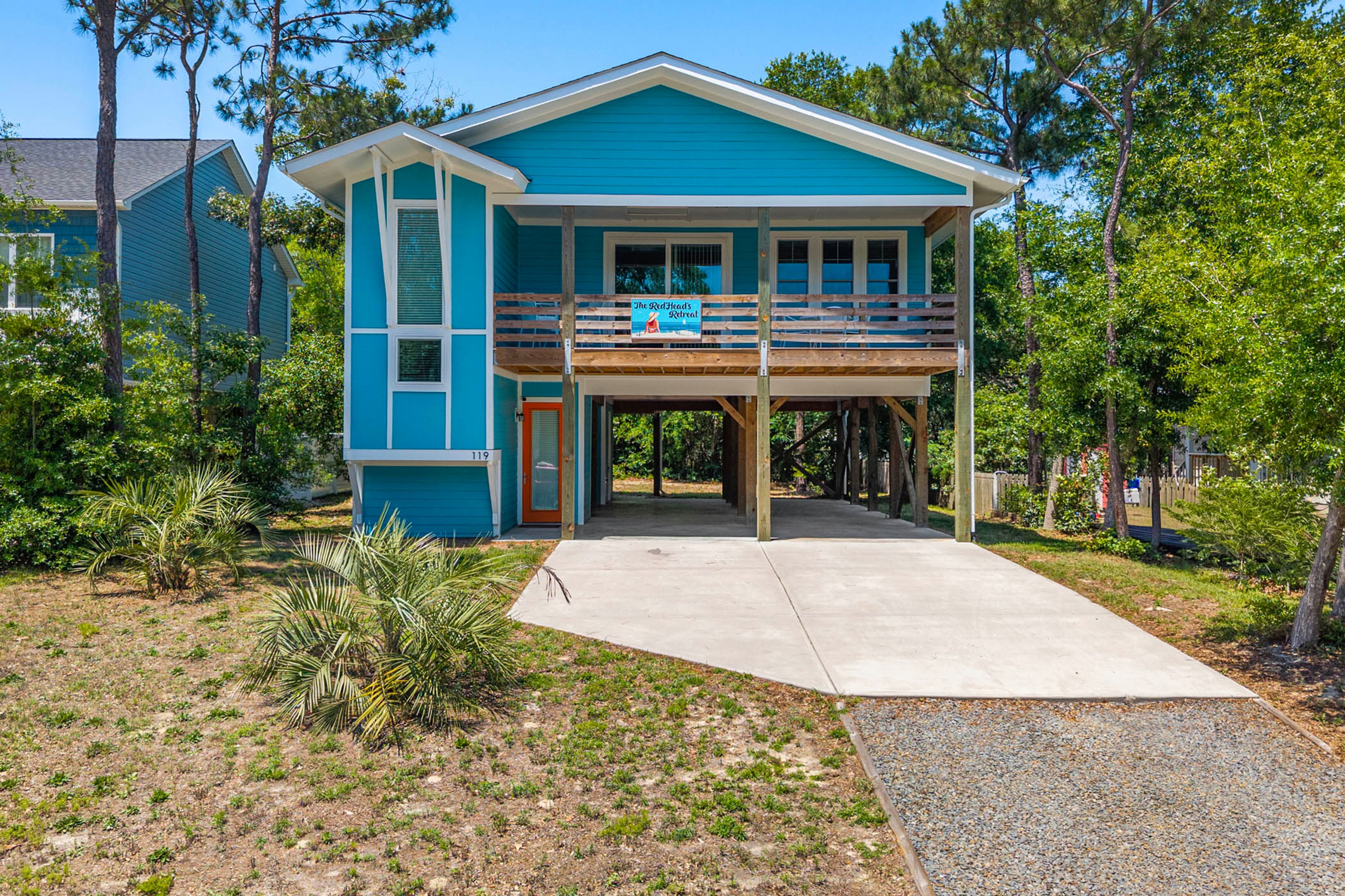 Oak Island Vacation Rental | 3BR | 2BA | 1,600 Sq Ft | Stairs to Access