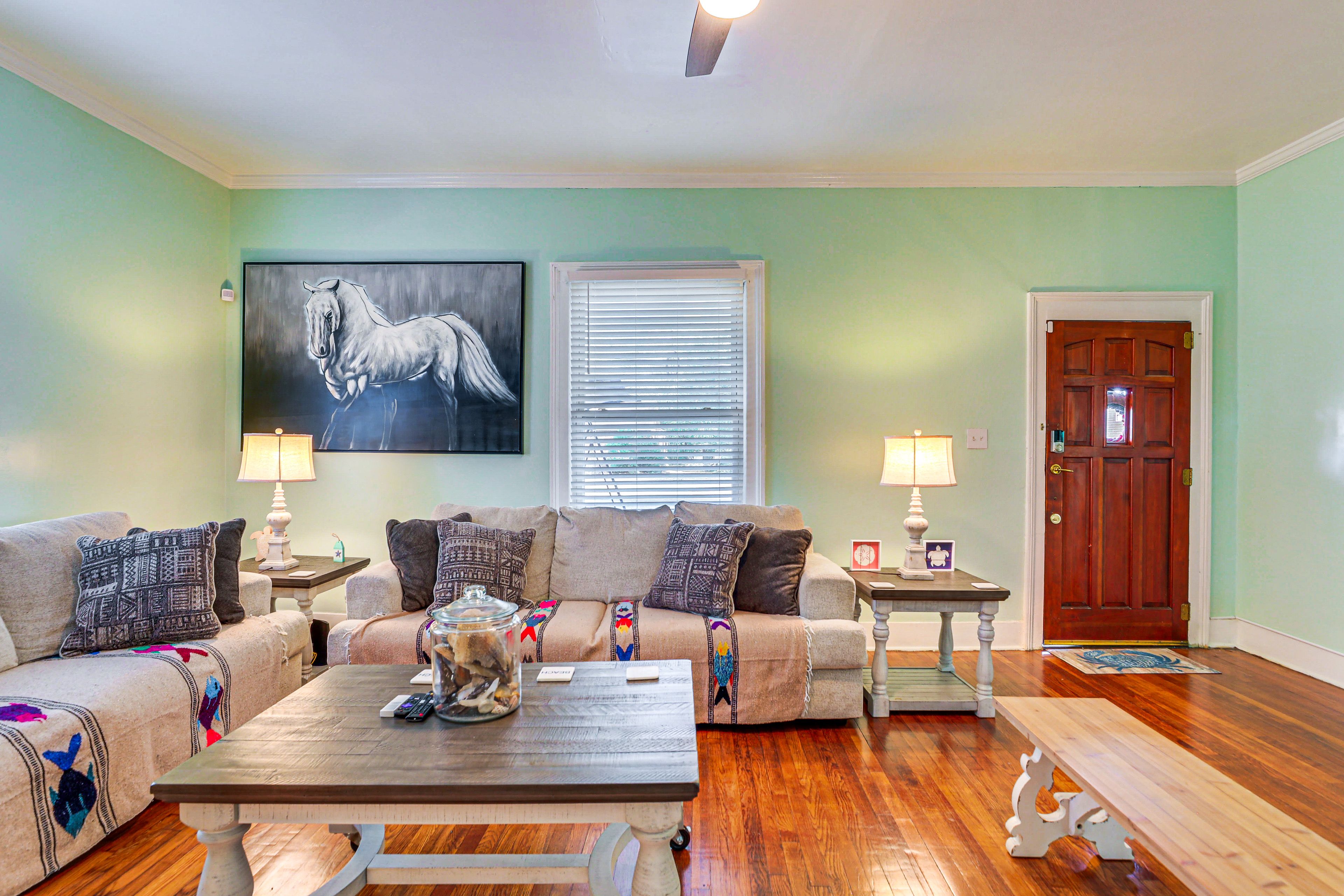 Living Room | Sleeper Sofa | Smart TV | Decorative Fireplace
